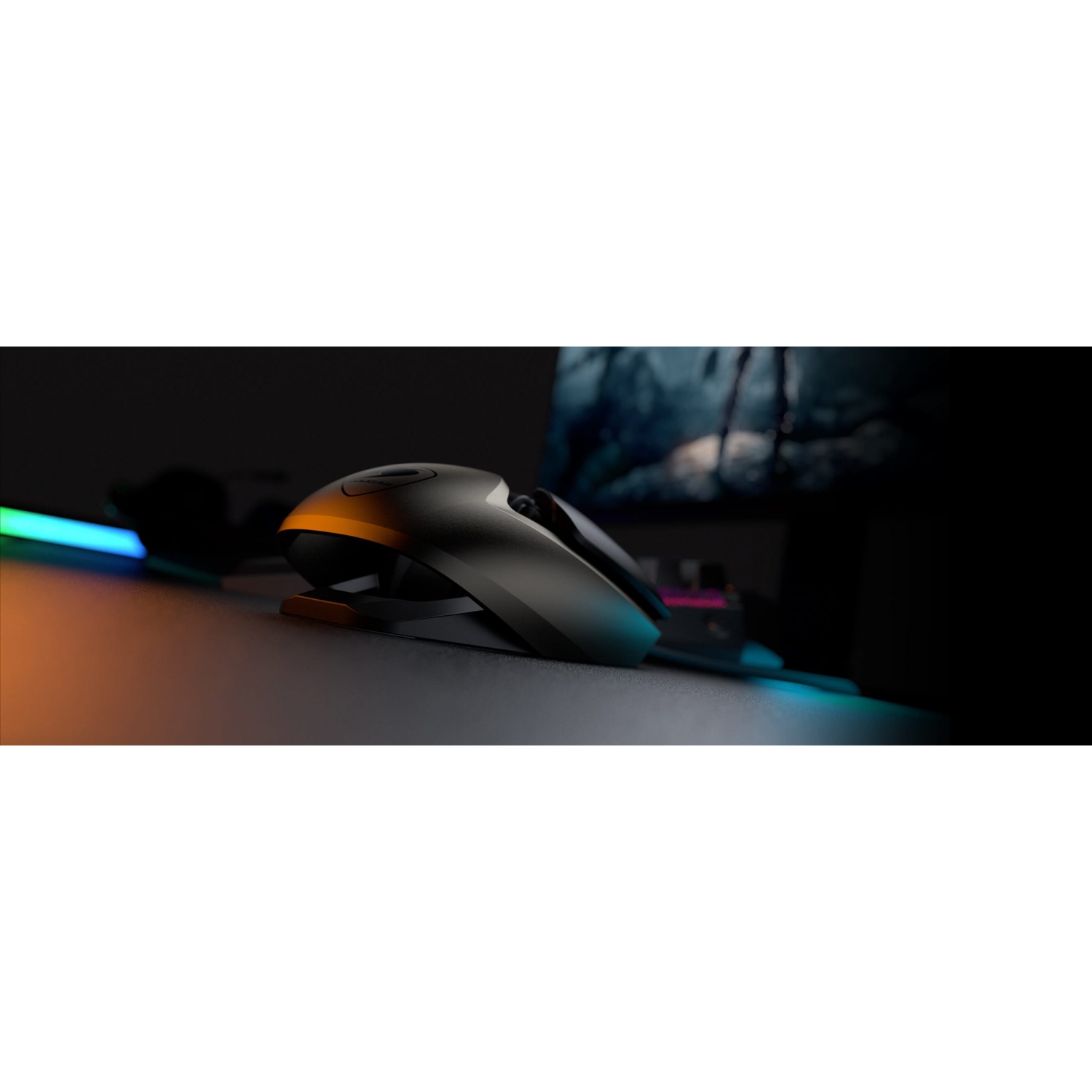 Cougar Air Blader Gaming Mouse, Ergonomic Design, Lightweight 65g, PMW3389 Sensor, 2KHz Polling Rate, Black