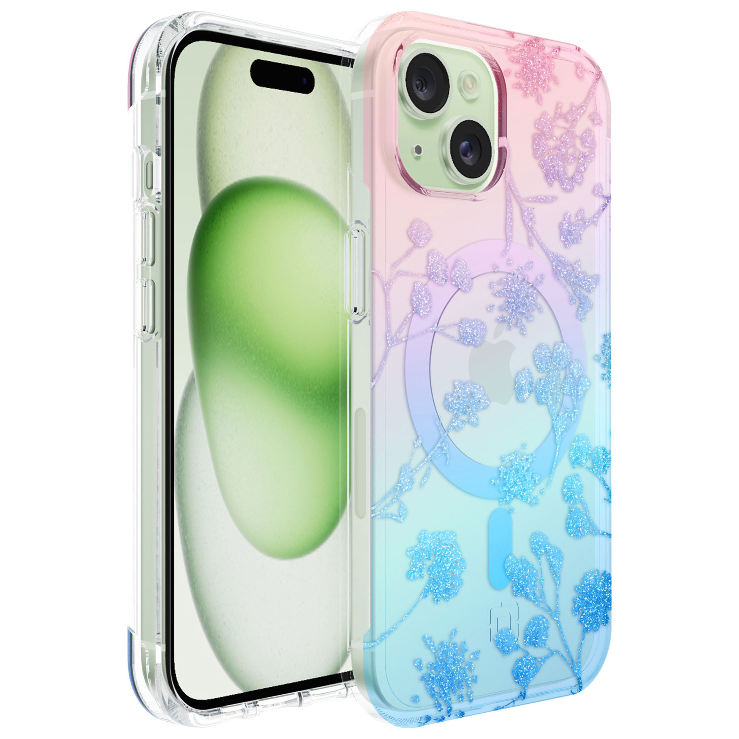 Étui rigide ajusté Forme d'Incipio avec MagSafe pour iPhone 16e/15/14/13 - Motif floral ombré