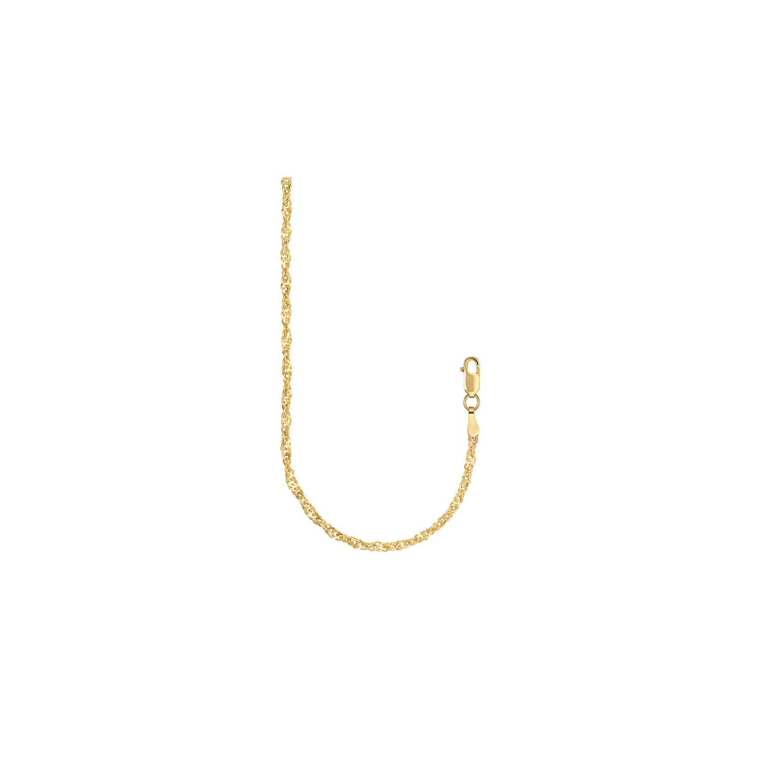 10kt 18" Singapore Yellow Chain Necklace