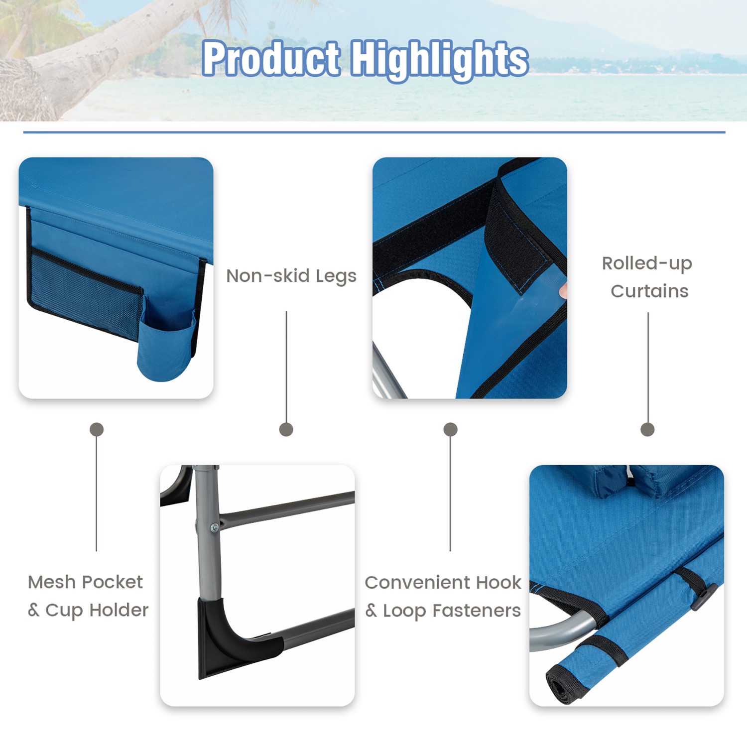 Gymax Folding Chaise Lounge Chair Sunbathing Recliner w/ Face Hole & Removable Pillow