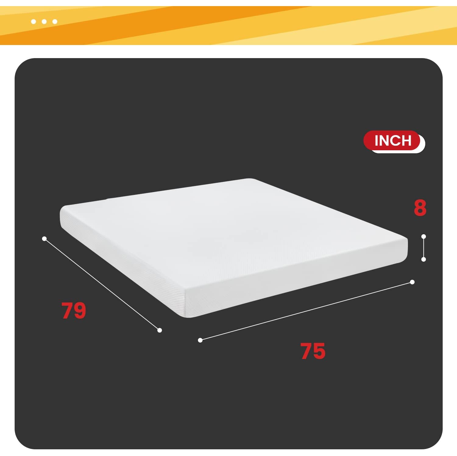 Mattress, Memory Foam Mattress 8 Inch Gel Mattress King for Cool Sleep Pressure Relief, Medium Firm King Mattress CertiPUR-US