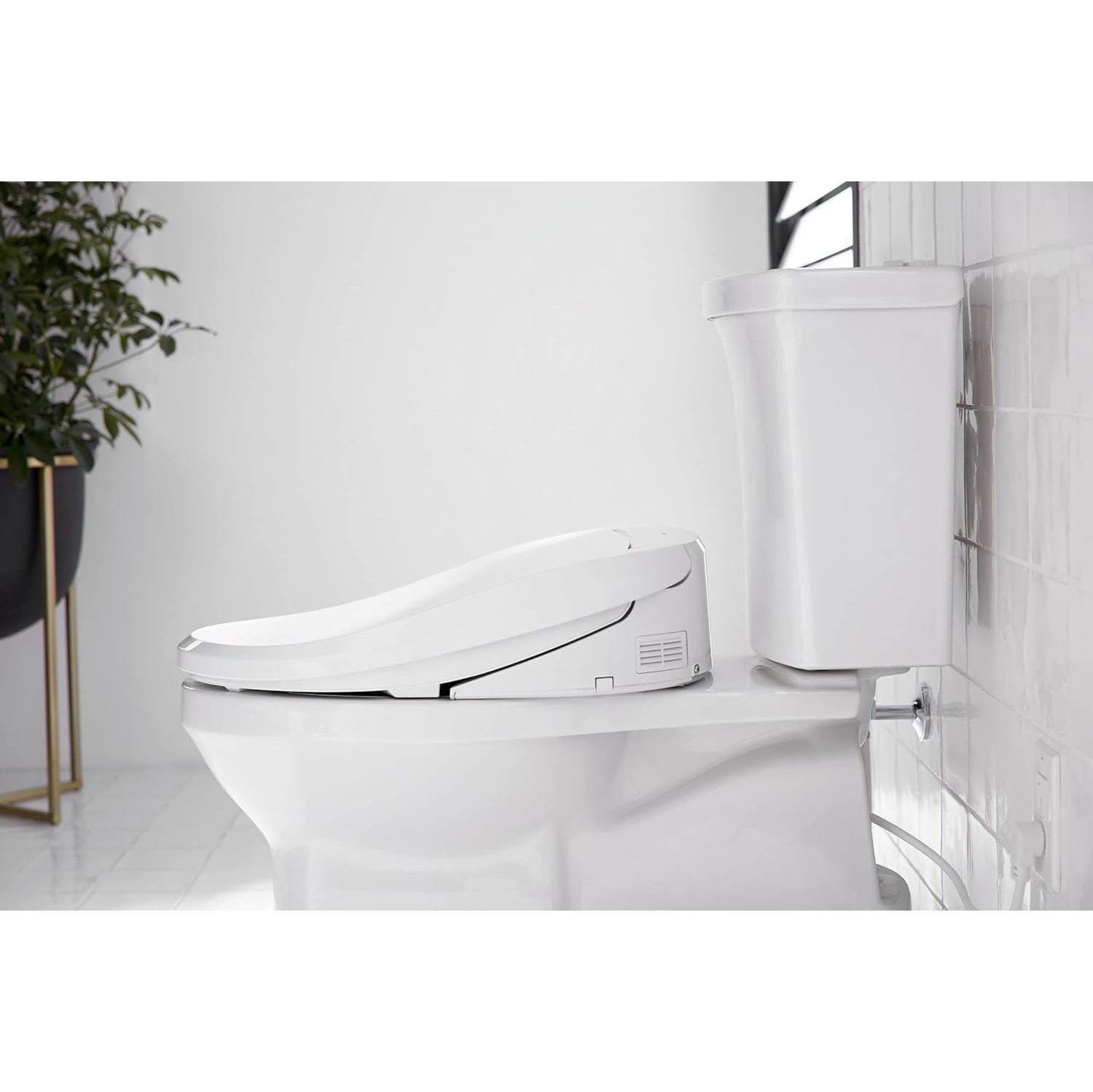 Kohler K-8298-CR-0 C3 455 siège de toilette chauffant à grand coussin, blanc avec télécommande, couvercle à fermeture silencieuse, désodorisant