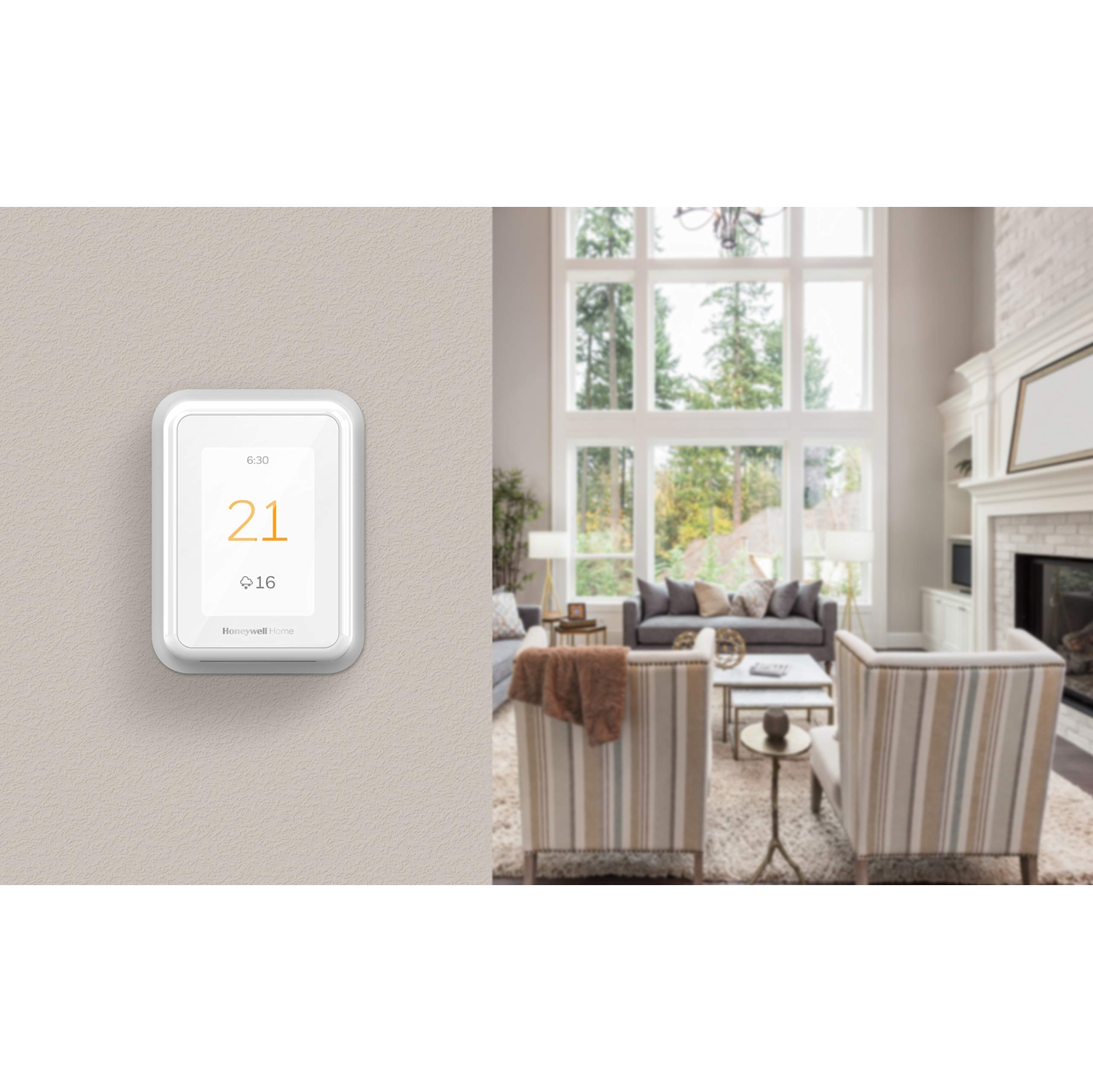 Honeywell Home T9 Wi-Fi Smart Thermostat RCHT9510WF, Smart Room Sensor Ready, Touchscreen Display, Alexa and Google Assist, C-Wire Required.