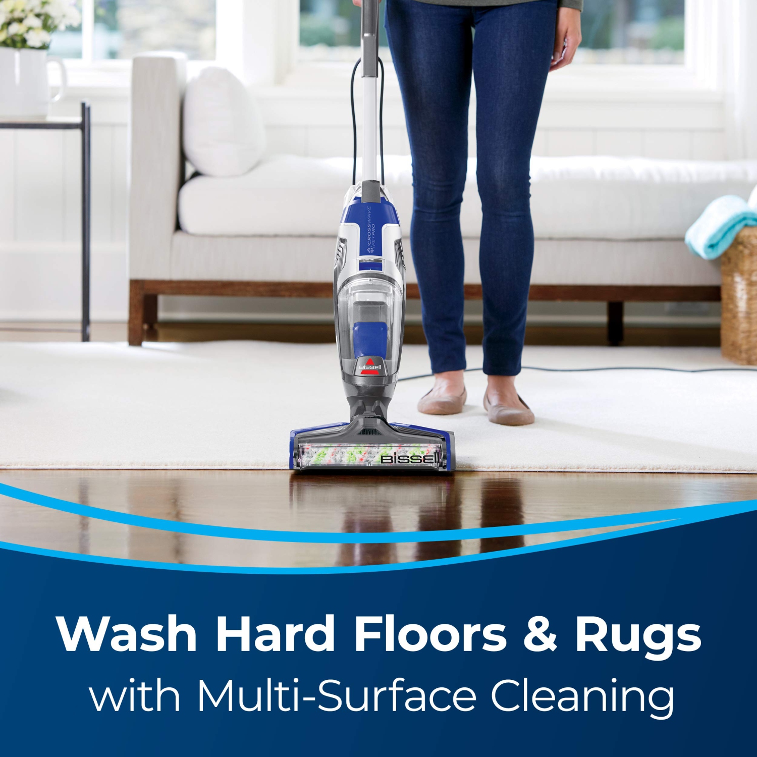 Bissell – Nettoyant tout-en-un CrossWave Pet 2306Y, bleu, 12 x 10,5 x 46&nbsp;cm