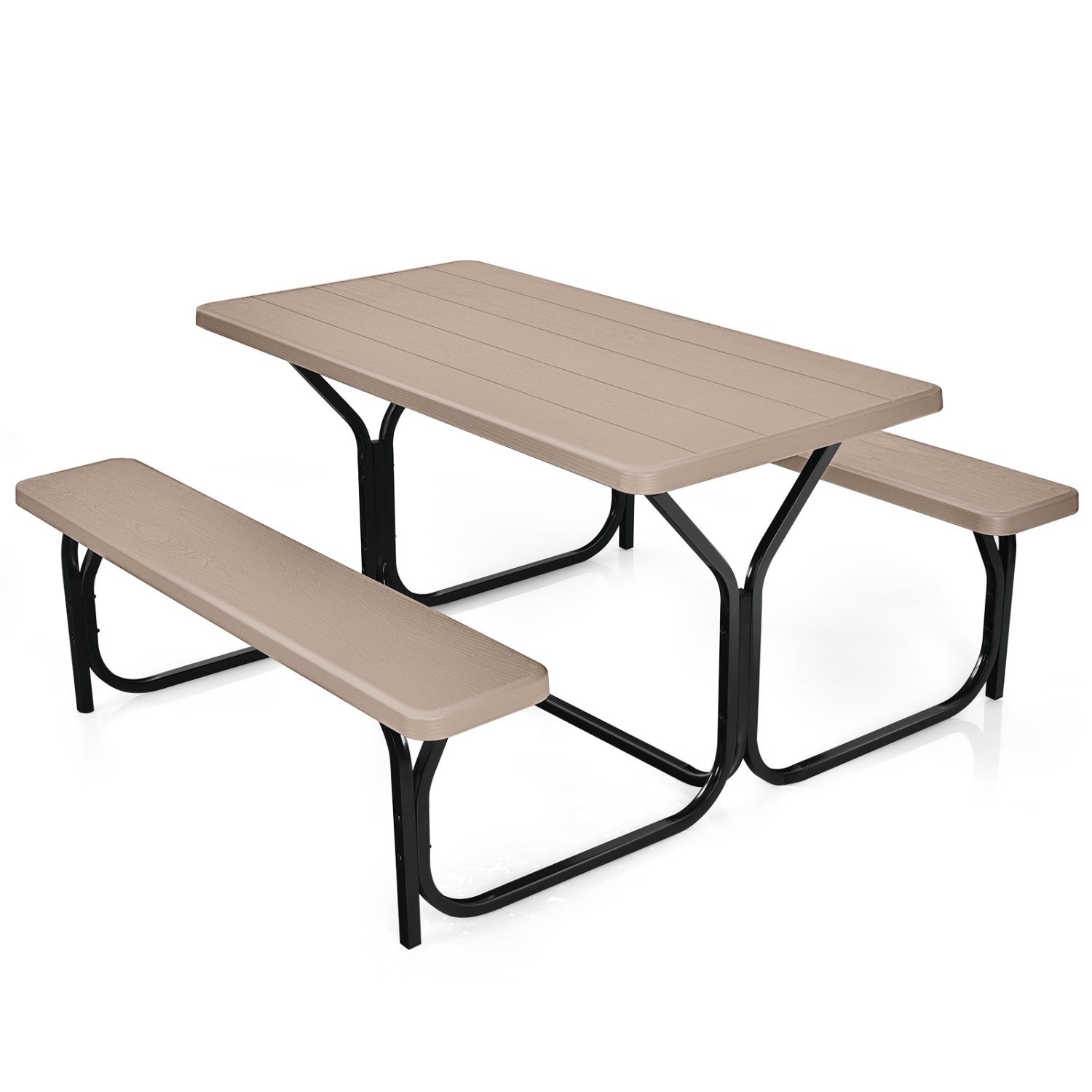 Costway Picnic Table Bench Set Outdoor Camping Backyard Garden Patio Party All Weather