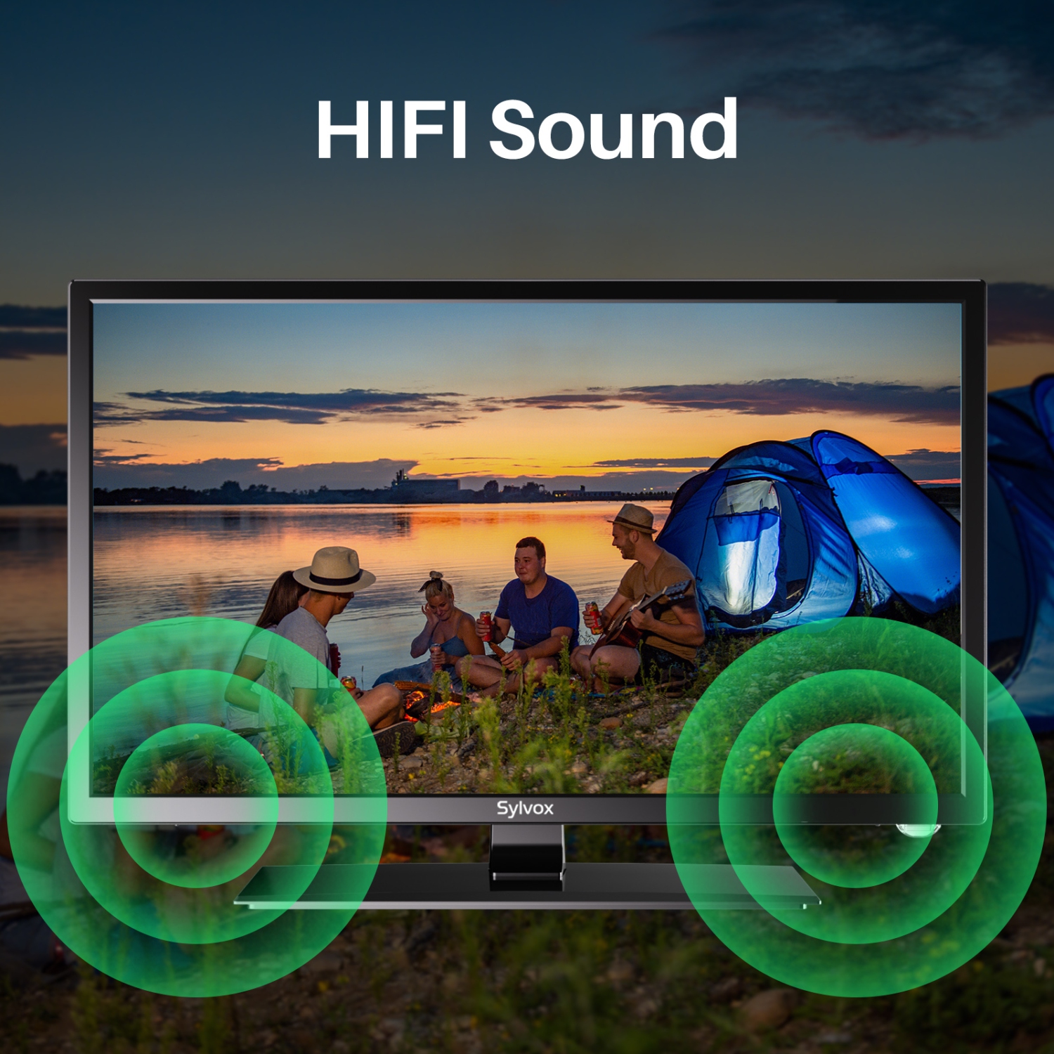 SYLVOX 27 inch Smart RV TV, 12 Volt TV with Built-in DVD Player, 1080P FHD Android TV Free Download APPs, Support WiFi Bluetooth, 2 HDMI & 2 USB,