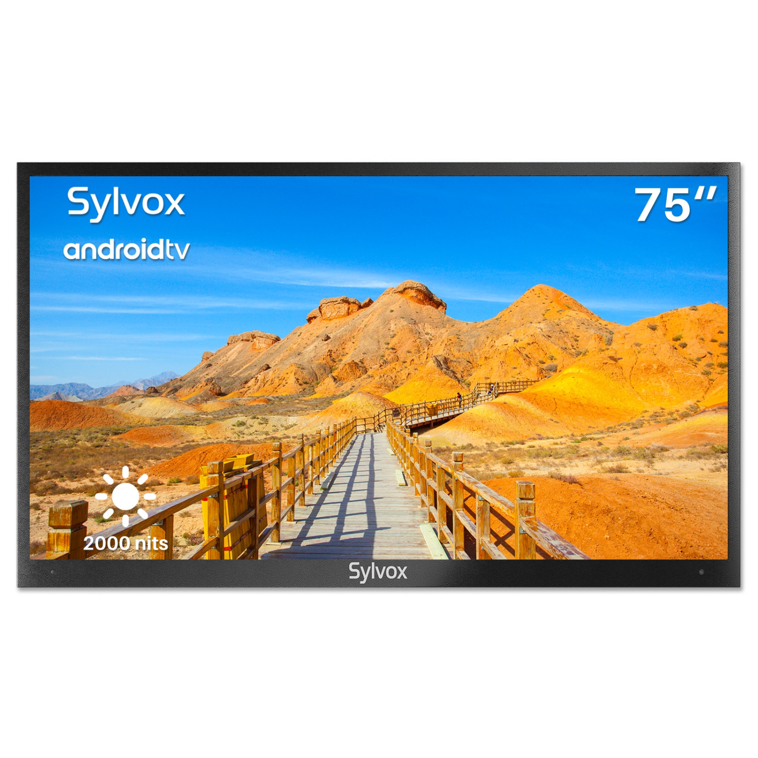 SYLVOX Outdoor TV Pool Pro Series 75 inch Smart Outside TV 2000nits Waterproof Full Sun Outdoor Television,Built-in Google Play Voice Assistant and Chromecast