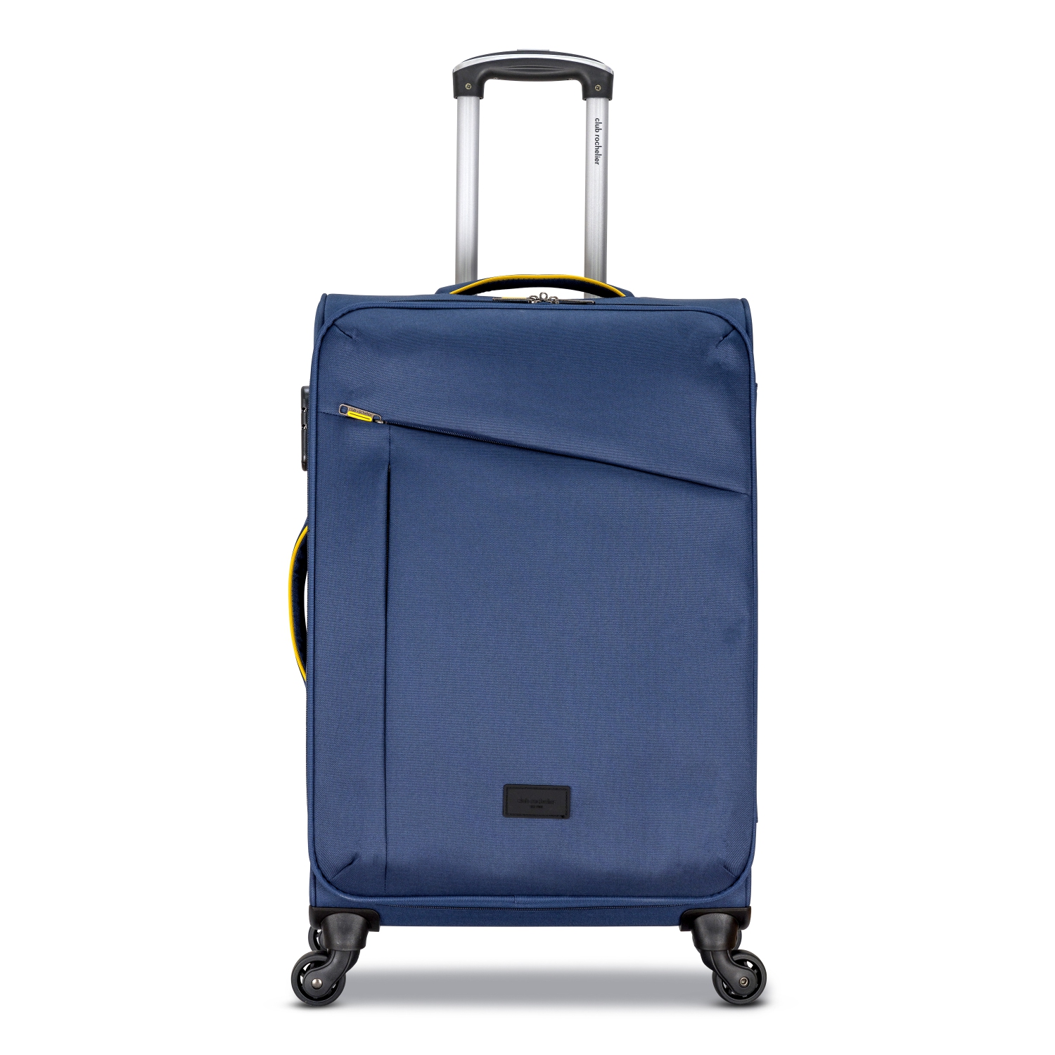 Club Rochelier 3 Piece SET Soft Side Luggage with Contrast Handles, Navy and Yellow