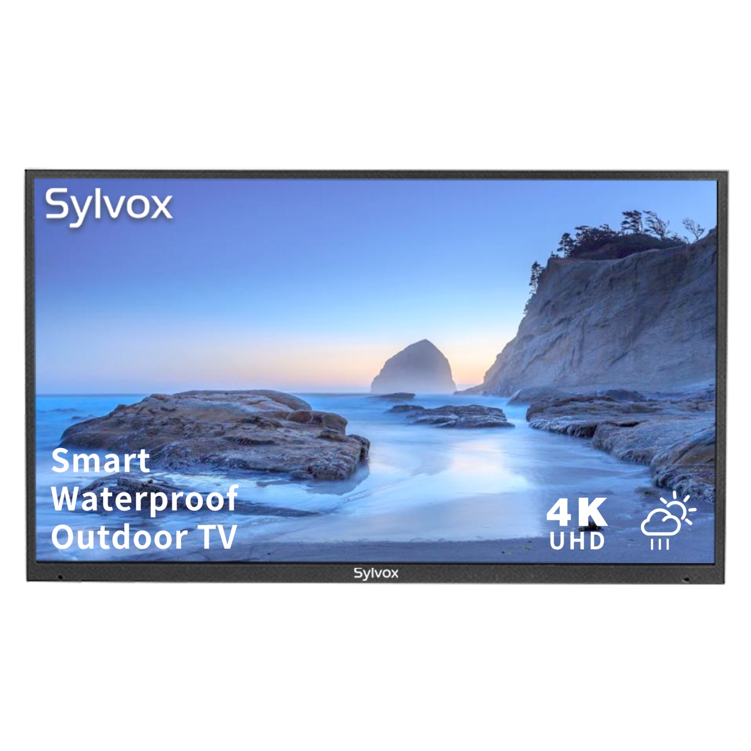SYLVOX 55" Outdoor TV, 2000 nits Full Sun Outdoor Smart TV, IP55 Waterproof, Built-in Apps, Support Bluetooth & 2.4G WiFi (Pool Series)
