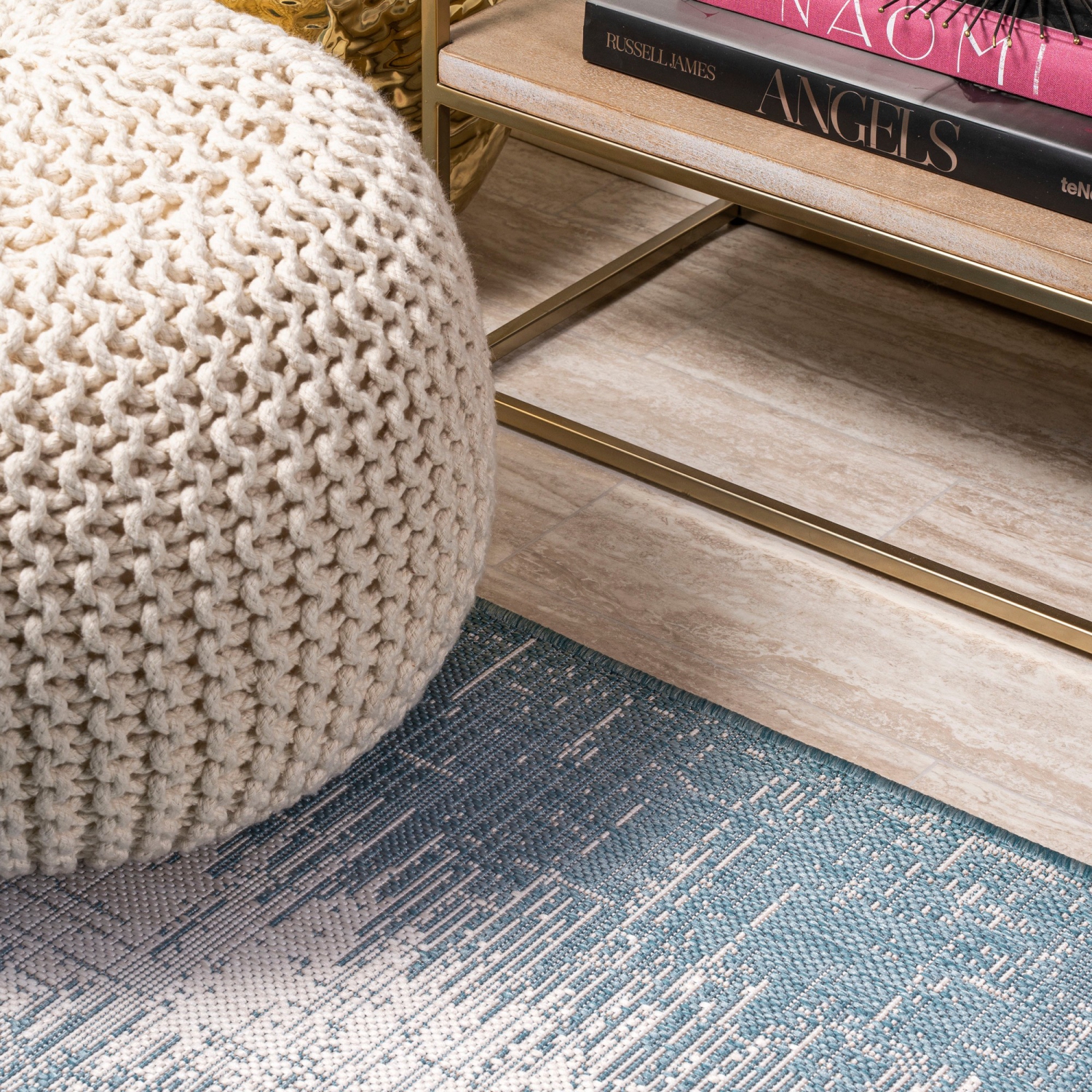 Tapis d'intérieur/d'extérieur à bordure minimaliste Scandi