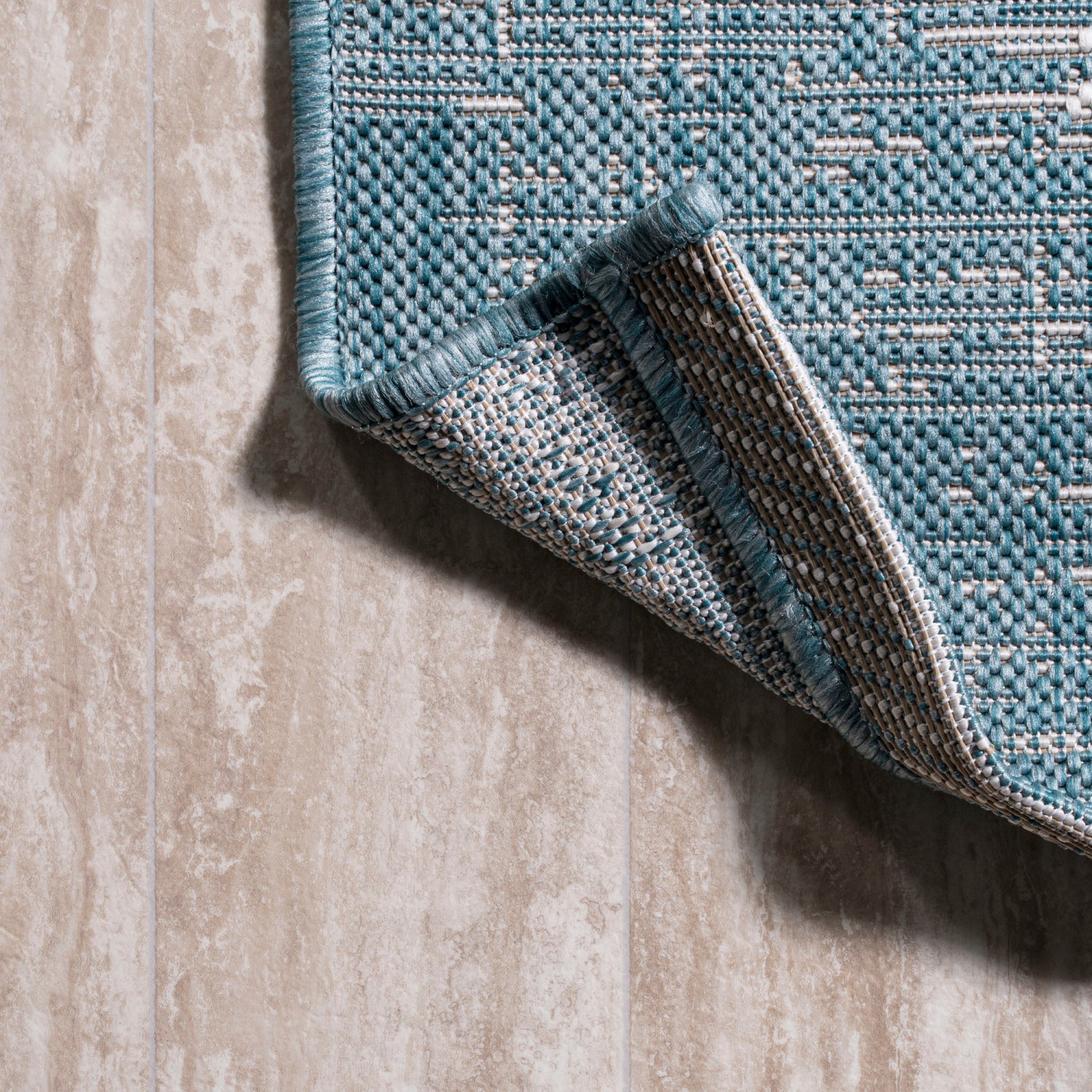 Tapis d'intérieur/d'extérieur à bordure minimaliste Scandi