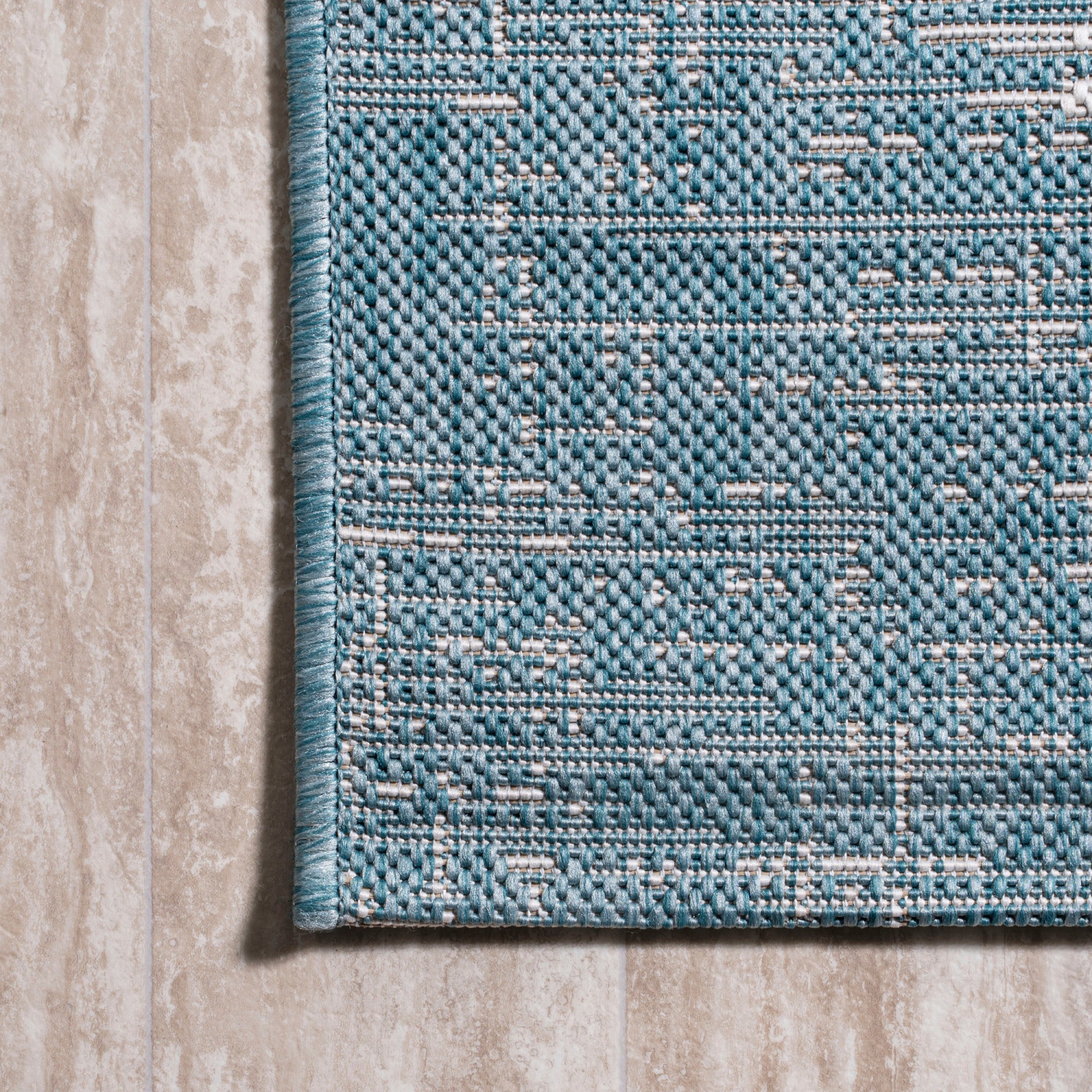 Tapis d'intérieur/d'extérieur à bordure minimaliste Scandi