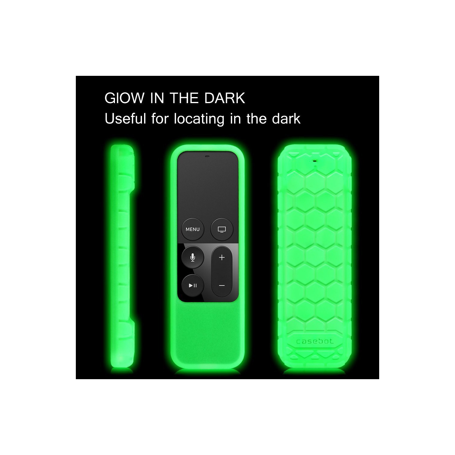 Étui de protection pour Apple TV 4K/télécommande Siri HD - couvercle en silicone antidérapant léger Honey comb pour Apple TV 4K 5th/télécommande Siri