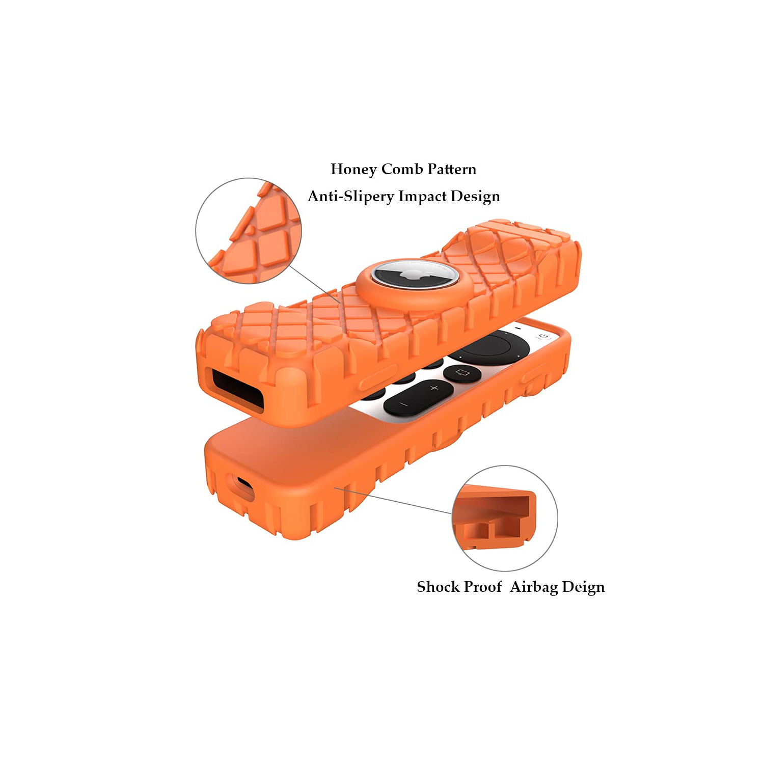 Remote Case for Apple Siri Remote,Anti-Lost Protective Anti-Slip Durable Silicon Shockproof Rubber Cover for Apple 4K HD TV Siri Remote (2nd