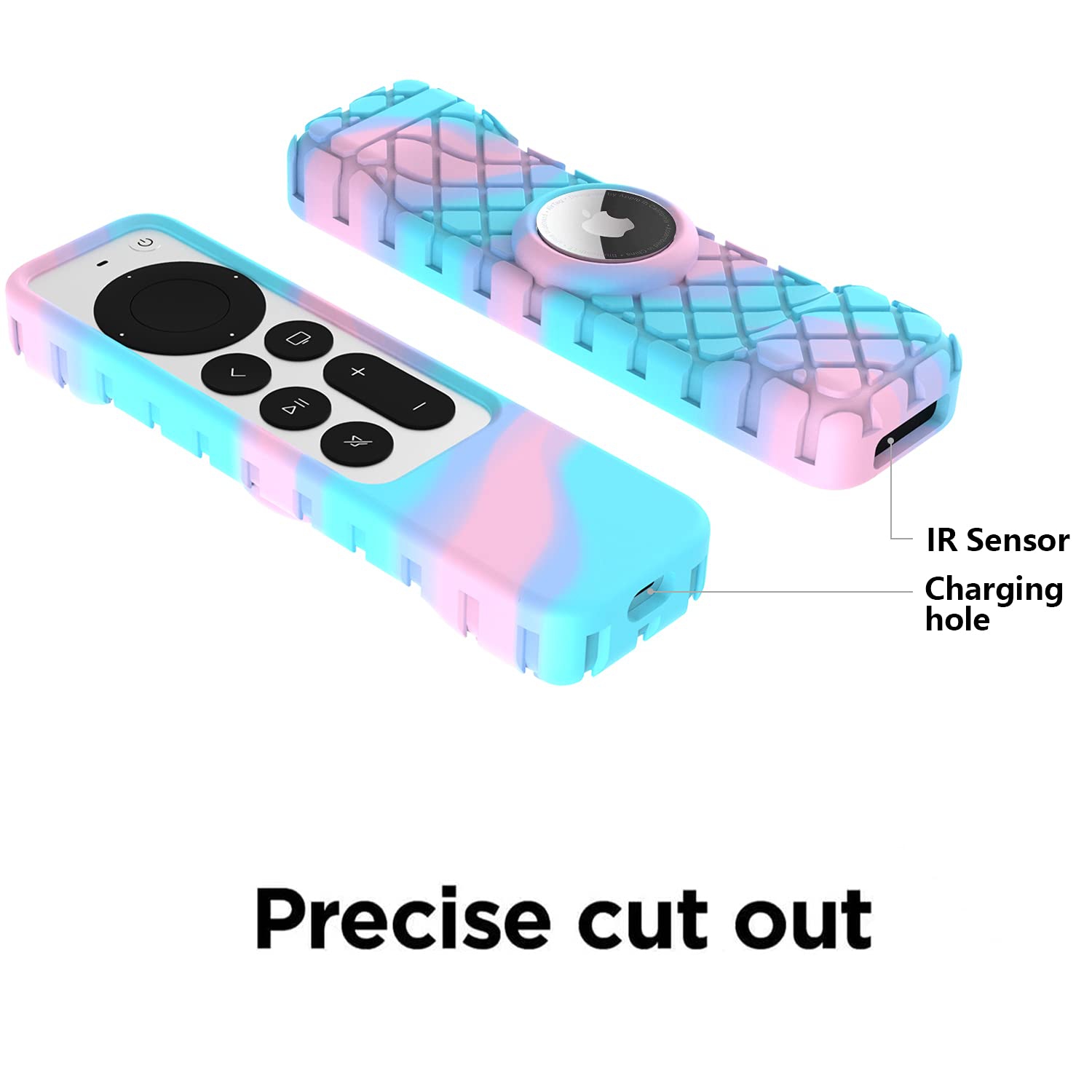 Remote Case for Apple Siri Remote,Anti-Lost Protective Anti-Slip Durable Silicon Shockproof Rubber Cover for Apple 4K HD TV Siri Remote (2nd