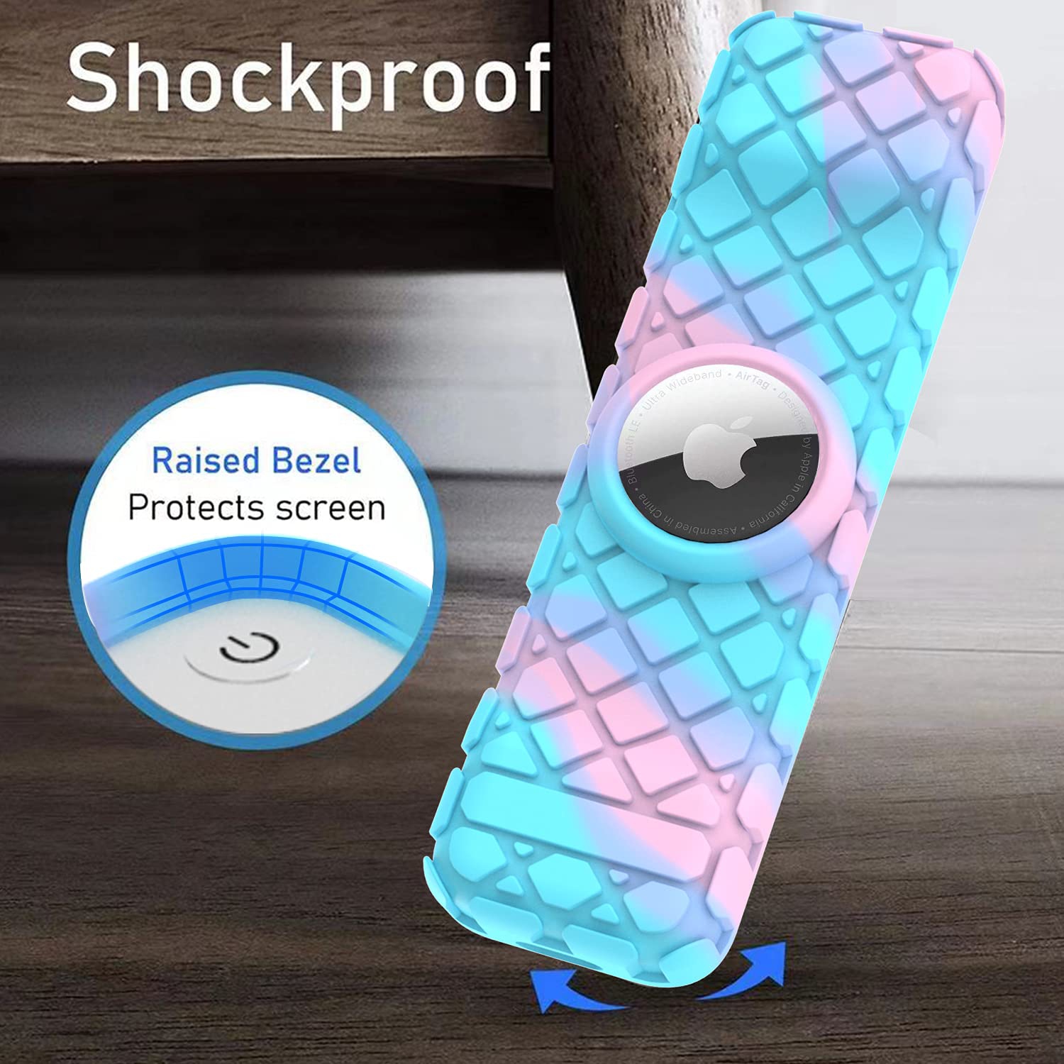 Remote Case for Apple Siri Remote,Anti-Lost Protective Anti-Slip Durable Silicon Shockproof Rubber Cover for Apple 4K HD TV Siri Remote (2nd