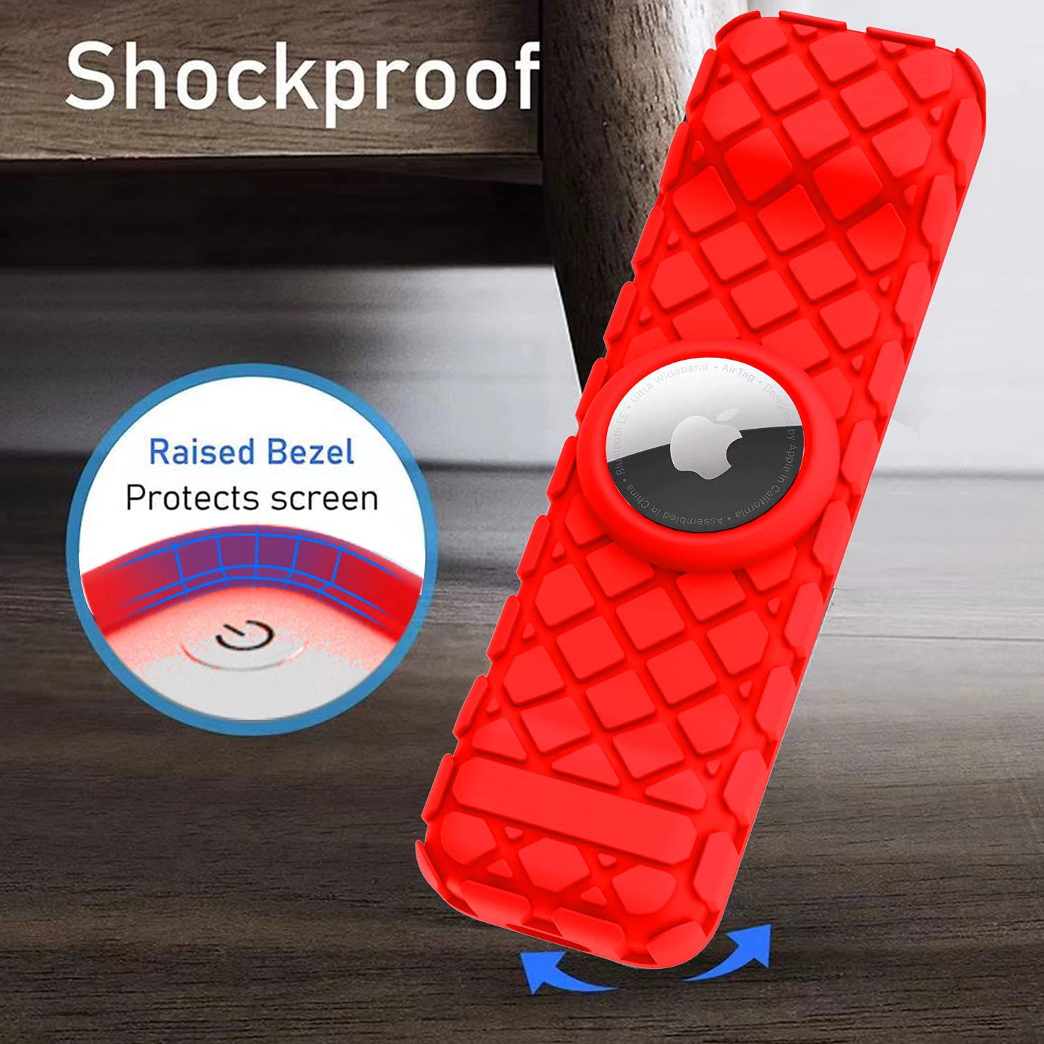 Remote Case for Apple Siri Remote,Anti-Lost Protective Anti-Slip Durable Silicon Shockproof Rubber Cover for Apple 4K HD TV Siri Remote (2nd