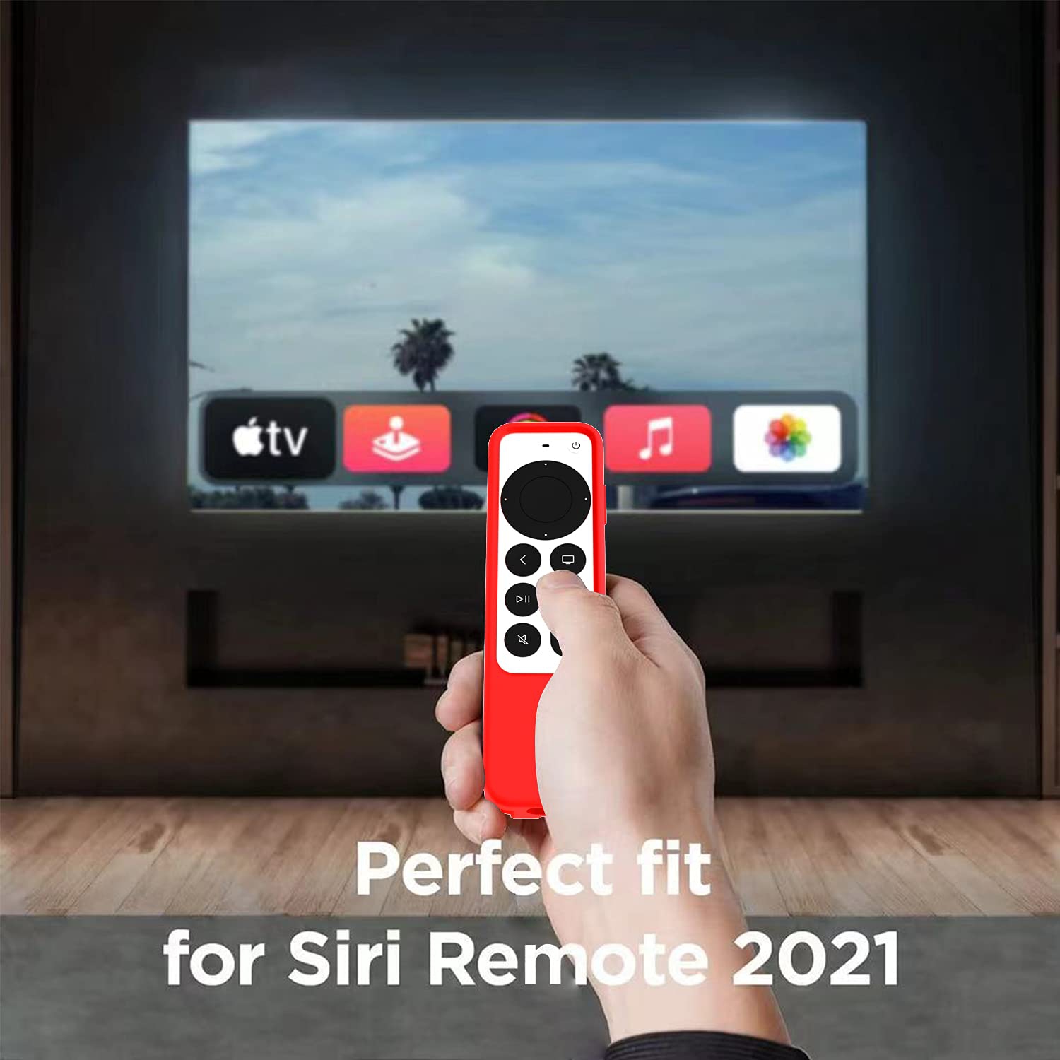 Remote Case for Apple Siri Remote,Anti-Lost Protective Anti-Slip Durable Silicon Shockproof Rubber Cover for Apple 4K HD TV Siri Remote (2nd