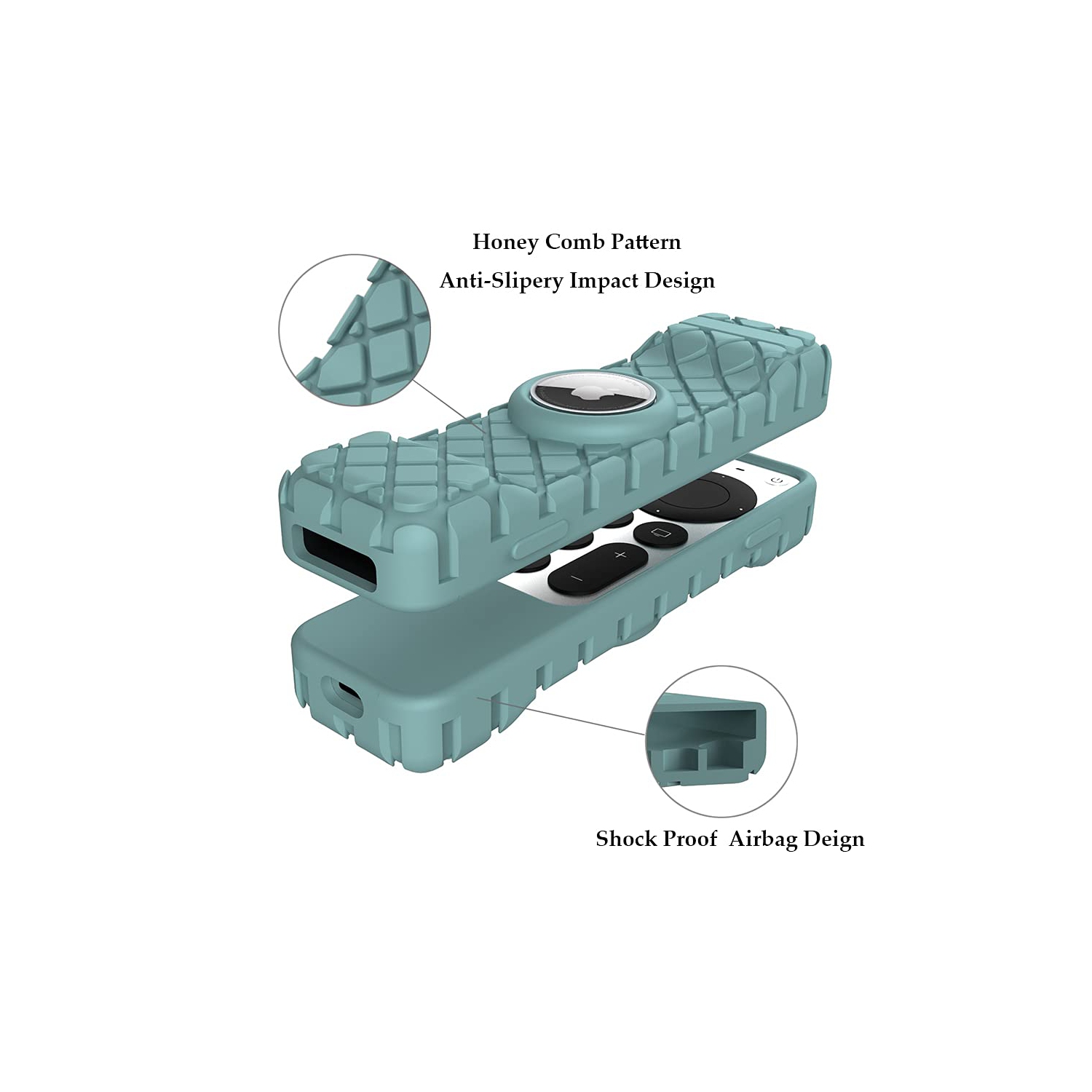 Remote Case for Apple Siri Remote,Anti-Lost Protective Anti-Slip Durable Silicon Shockproof Rubber Cover for Apple 4K HD TV Siri Remote (2nd