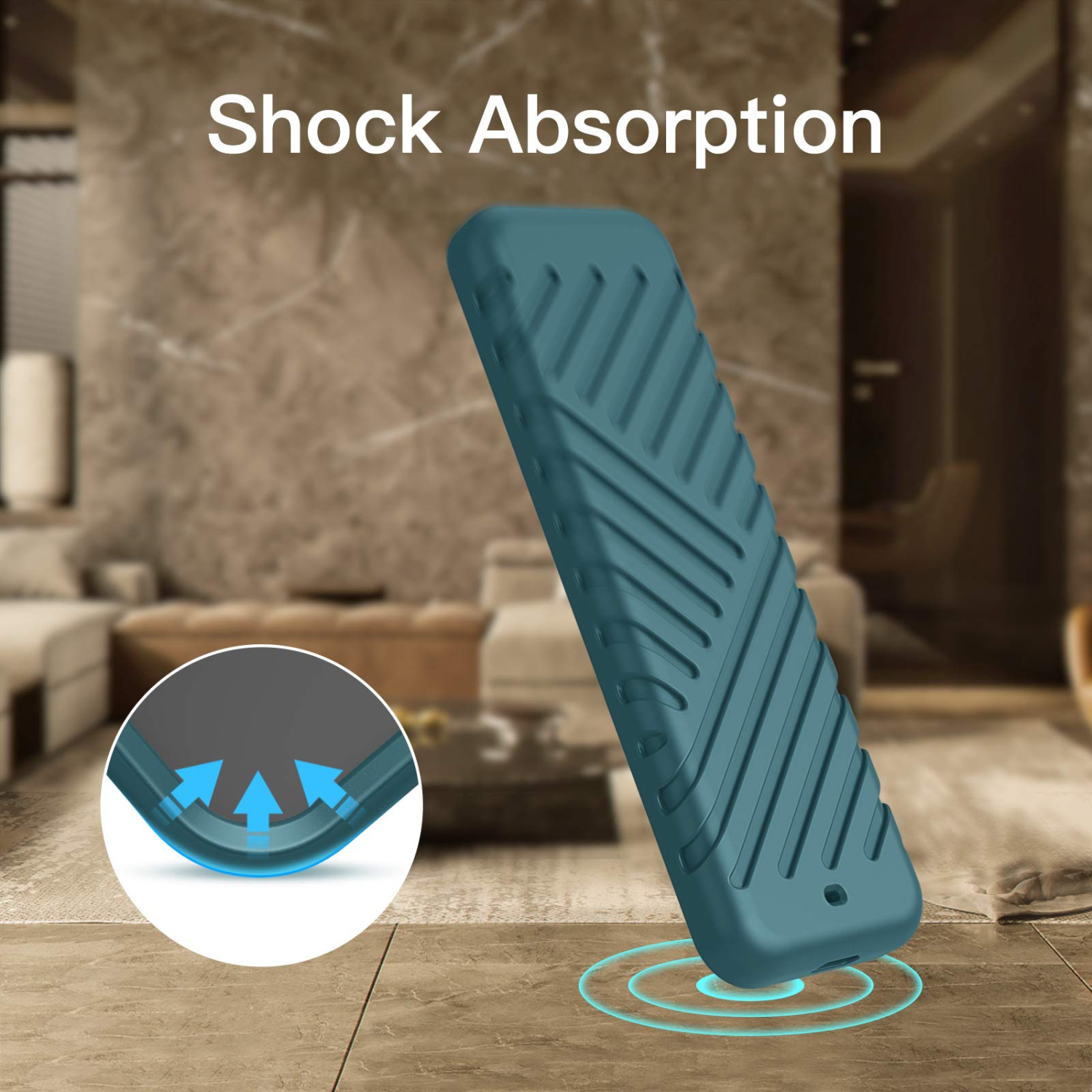 Étui en silicone pour Apple TV Siri Remote, étui protecteur léger et antidérapant pour Apple TV 4K Siri Remote Controller (1st génération)