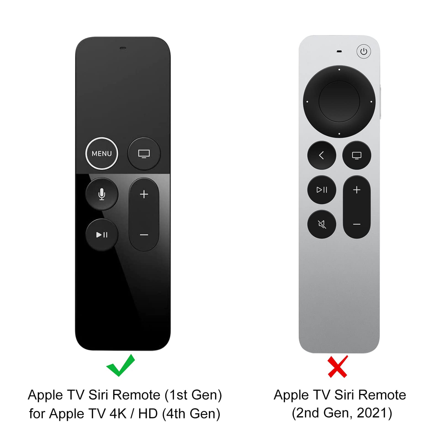 Silicone Case for Apple TV Siri Remote, Lightweight Shockproof Anti Slip Protective Cover for Apple TV 4K Siri Remote Controller (1st Gen)