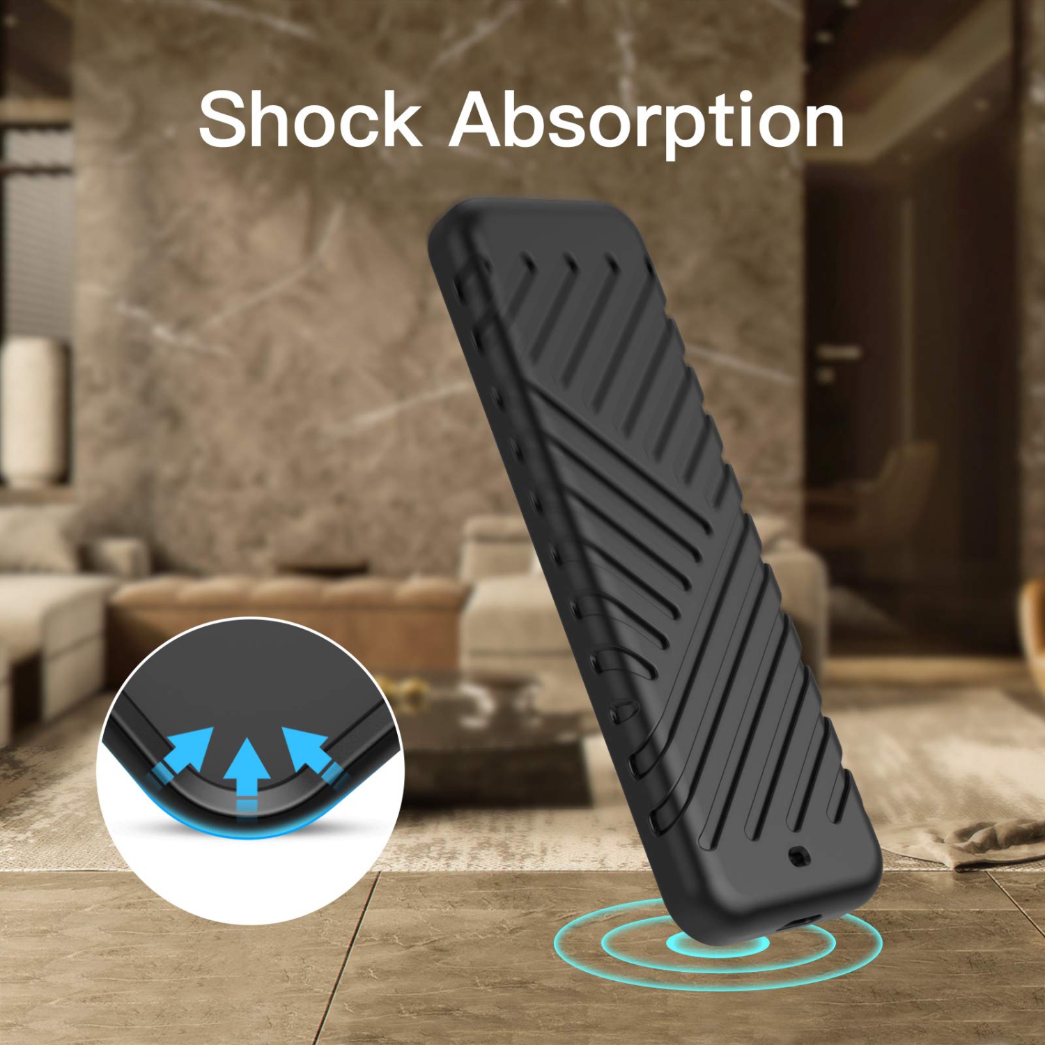 Silicone Case for Apple TV Siri Remote, Lightweight Shockproof Anti Slip Protective Cover for Apple TV 4K Siri Remote Controller (1st Gen)