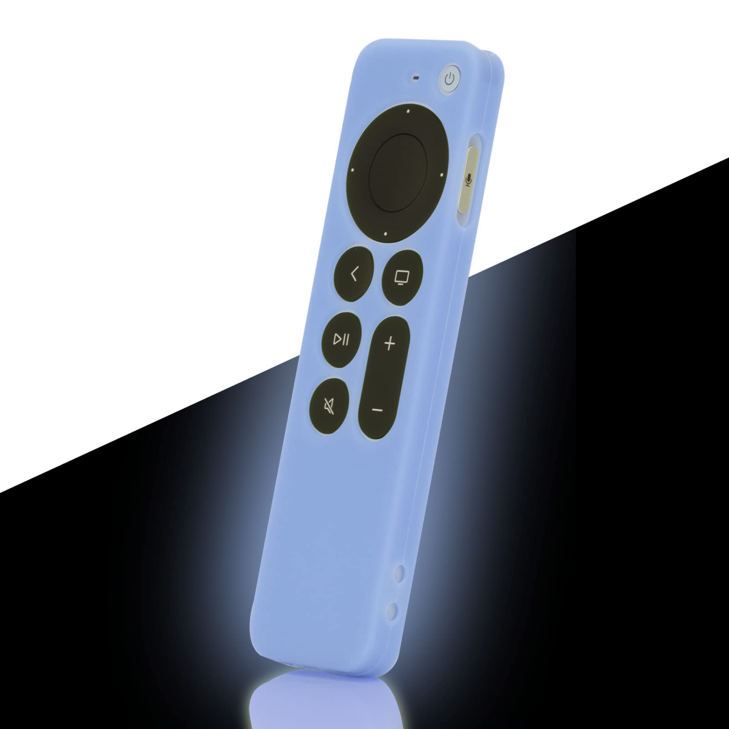 Glow Blue Remote Case Case Replacement for New Apple 4k TV 2021 Series 6 Generation / 6th Gen Remote Control, Siri 2nd Silicone Skin Glow in Dark with Lanyard