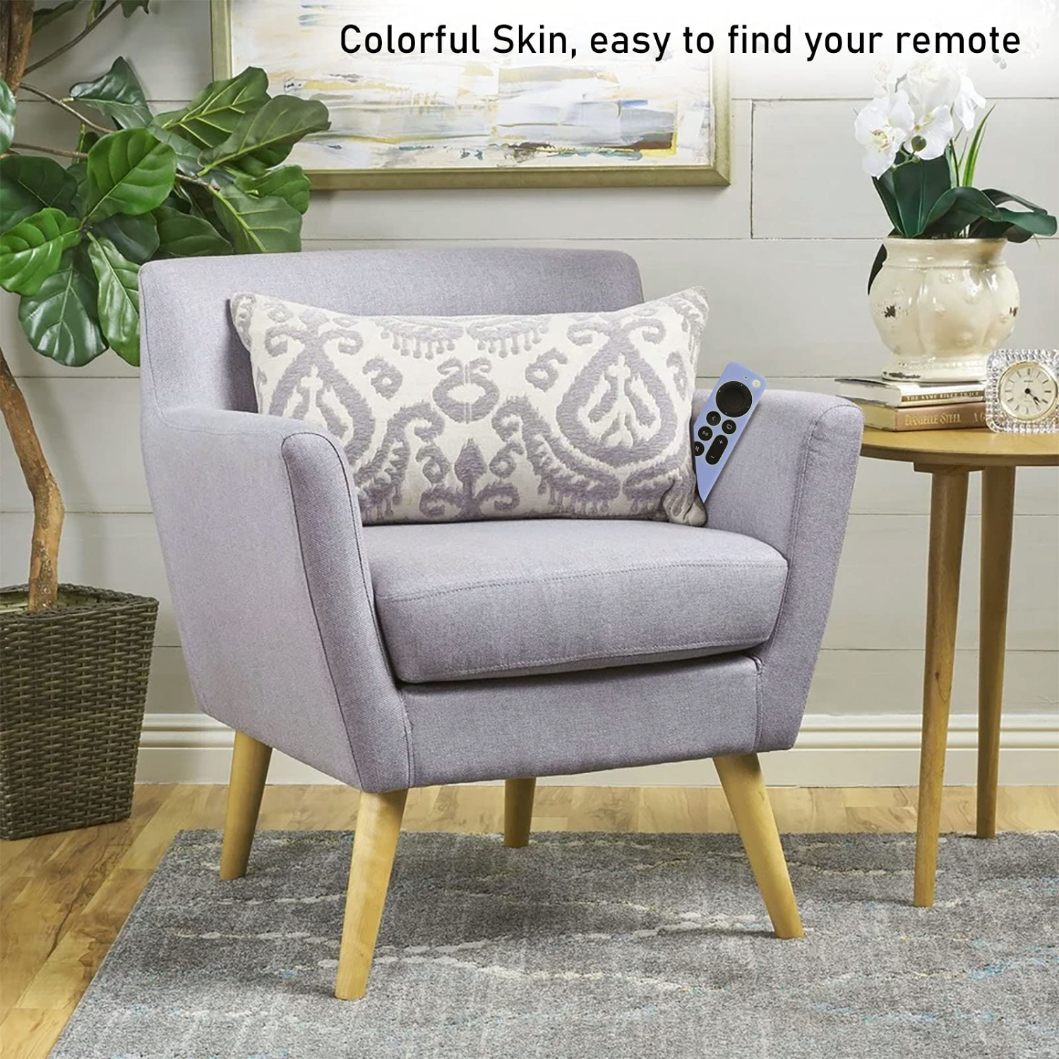 Étui de rechange bleu Glow pour nouveau Apple TV 4K de série 2021 de 6 génération/télécommande de 6th génération, habillage en silicone Siri 2nd