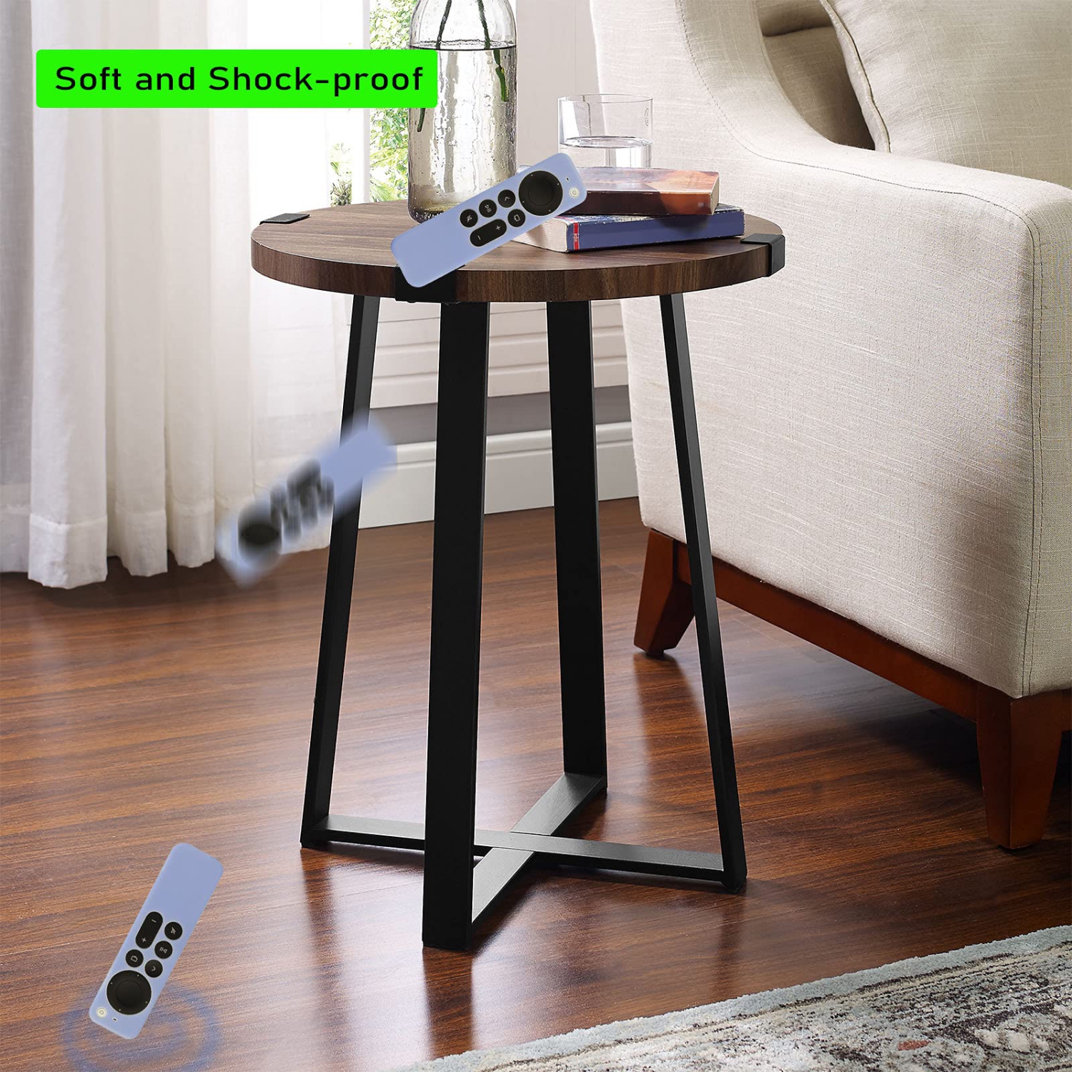 Étui de rechange bleu Glow pour nouveau Apple TV 4K de série 2021 de 6 génération/télécommande de 6th génération, habillage en silicone Siri 2nd