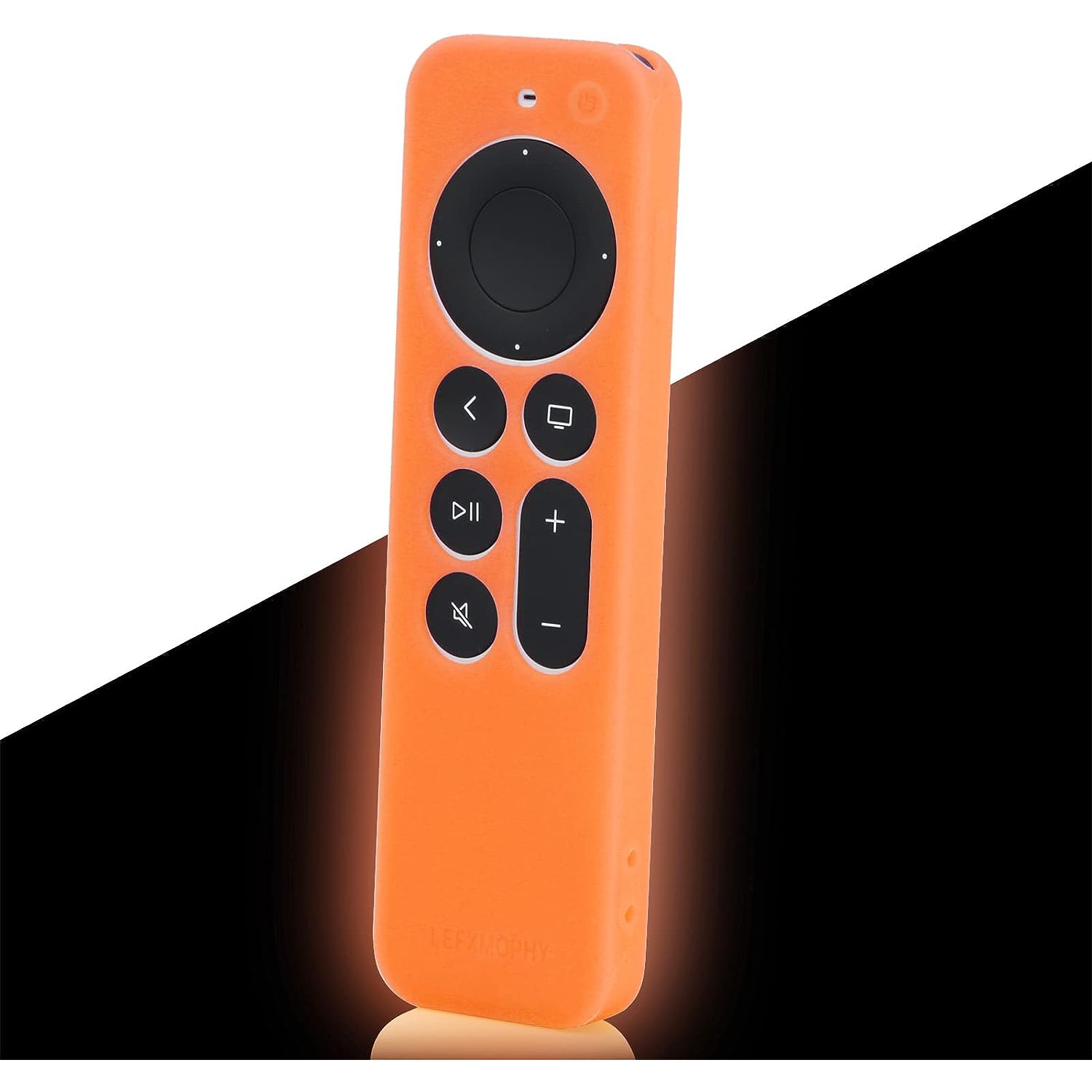 Remote Case Replacement for New Apple 4k TV 2021 Series 6 Generation / 6th Gen Remote Control, Silicone Cover with Lanyard (Glow Orange)