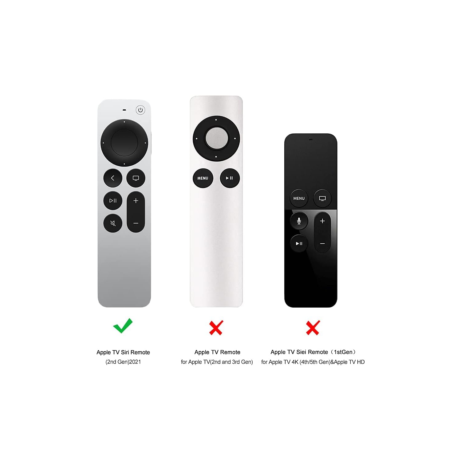 Étui de rechange pour télécommande Apple 4K TV série 2021 6 génération/6th génération, étui en silicone avec cordon