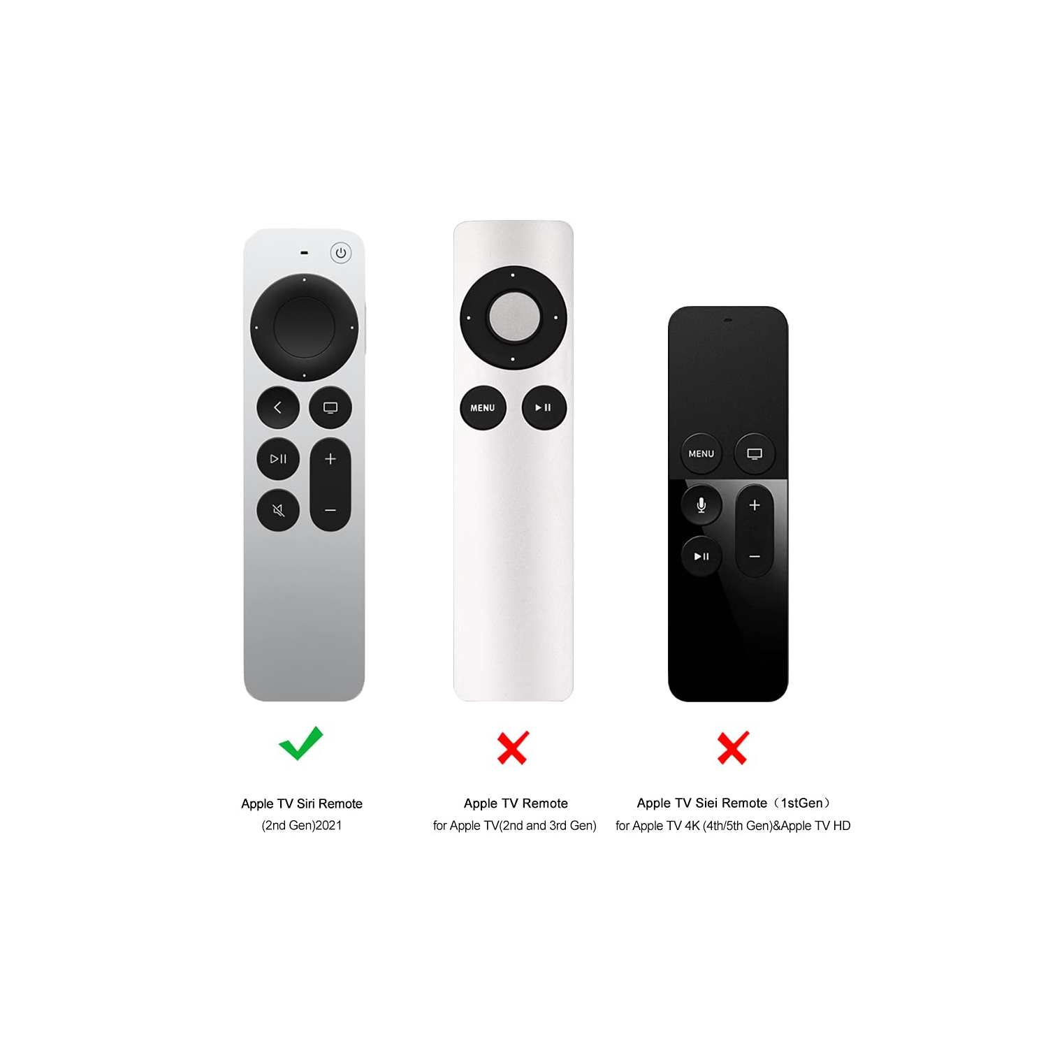 Étui de rechange violet pour nouvelle Apple 4K TV Série 2021 Télécommande 6 génération / 6th génération, protecteur d'écran en silicone avec cordon