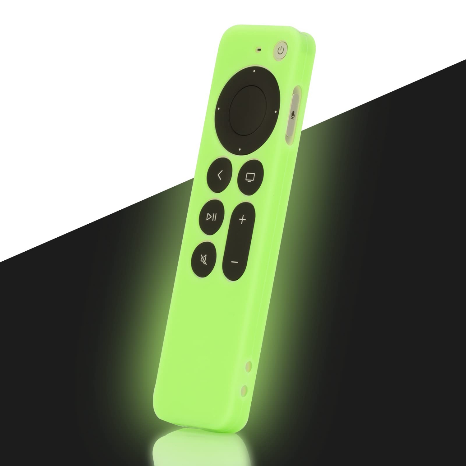 Glow Green Remote Case Cover Replacement for New Apple 4k TV 2021 Series 6 Generation / 6th Gen Remote Control, Silicone Skin Glow in Dark with Lanyard