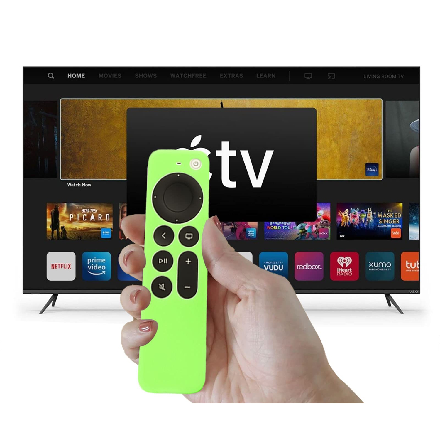 Étui de rechange pour télécommande Glow Green pour nouvel Apple 4K TV série 2021 de 6 génération/télécommande de 6th génération, habillage en