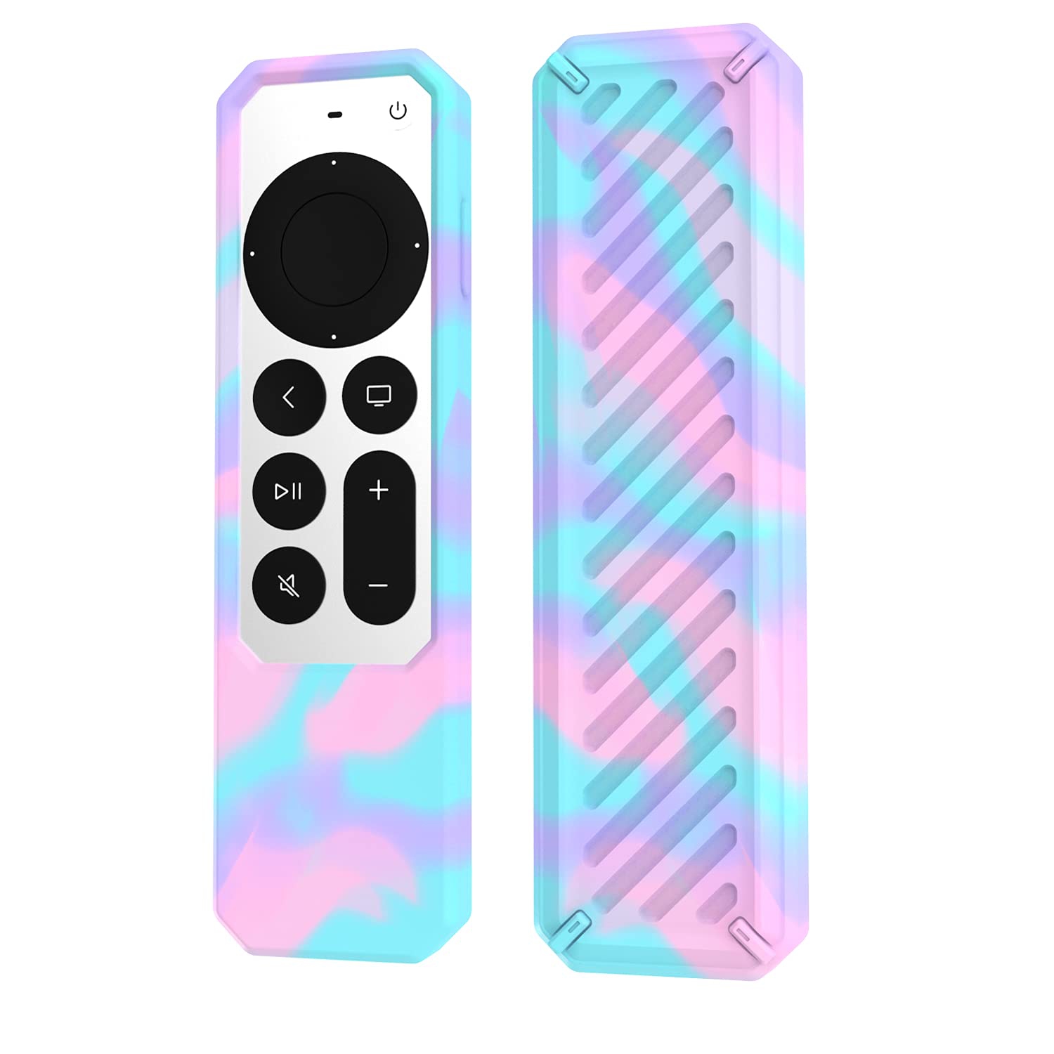 Protective Case for Siri Remote Control Anti-Slip Durable Silicone Shockproof Rubber Cover for Apple 4K HD TV Siri Remote (2nd Generation Applicable) Classic Design