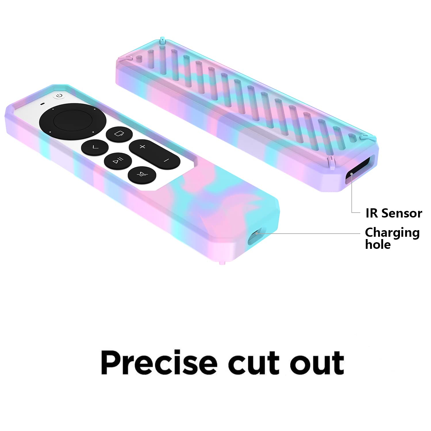 Protective Case for Siri Remote Control Anti-Slip Durable Silicone Shockproof Rubber Cover for Apple 4K HD TV Siri Remote Classic Design