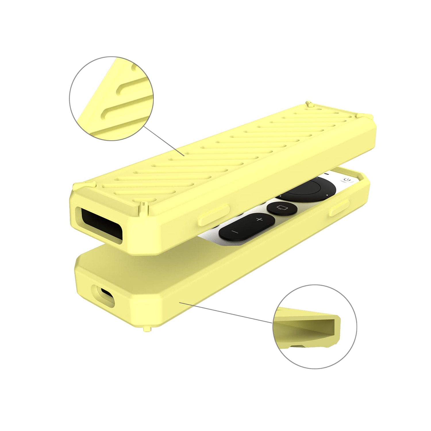 Protective Case for Siri Remote Control Anti-Slip Durable Silicone Shockproof Rubber Cover for Apple 4K HD TV Siri Remote Classic Design