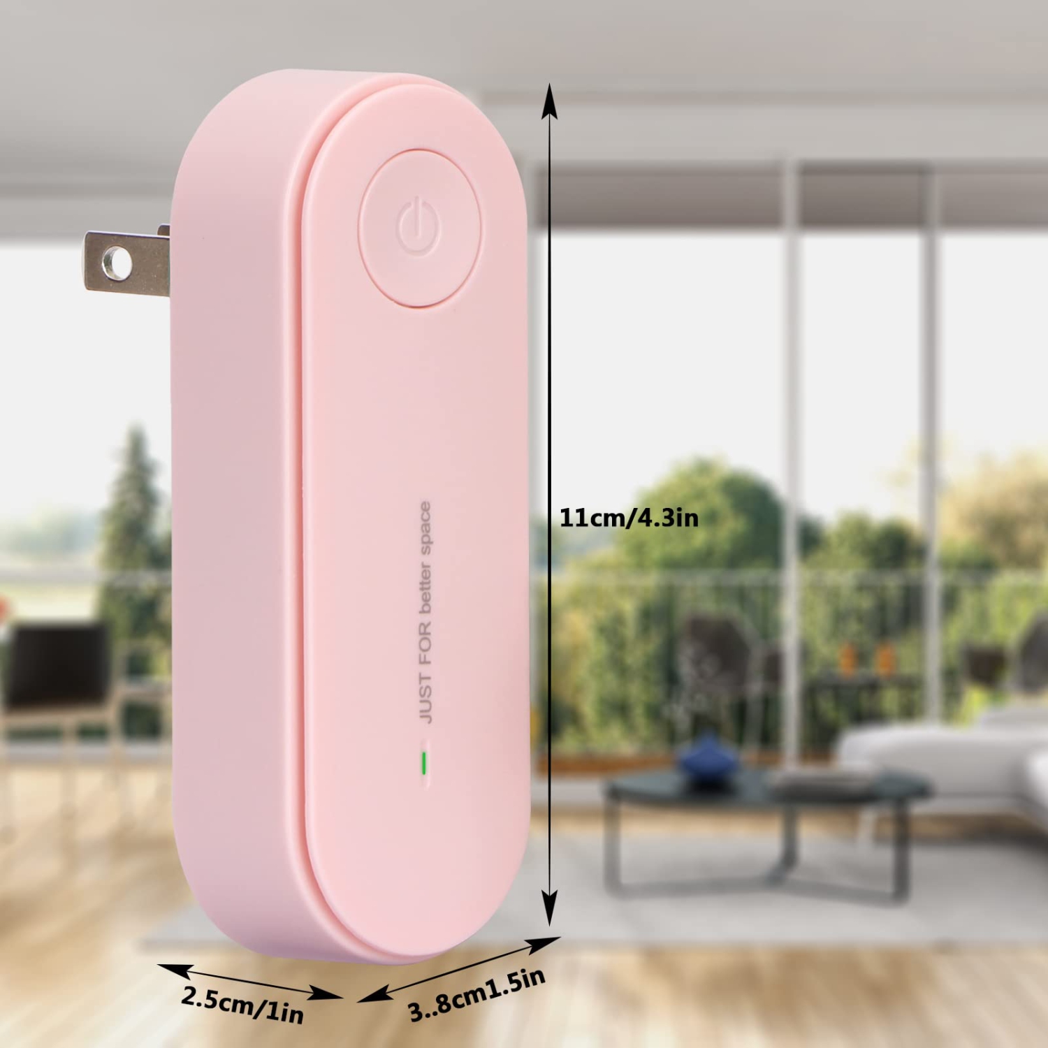 Plug-in Negative Ion Air Purifier, Mini Portable Negative Ion Generator for Home, Bedrooms, Toilets, Living Room, Bathrooms, Closets, Pet Room Pink
