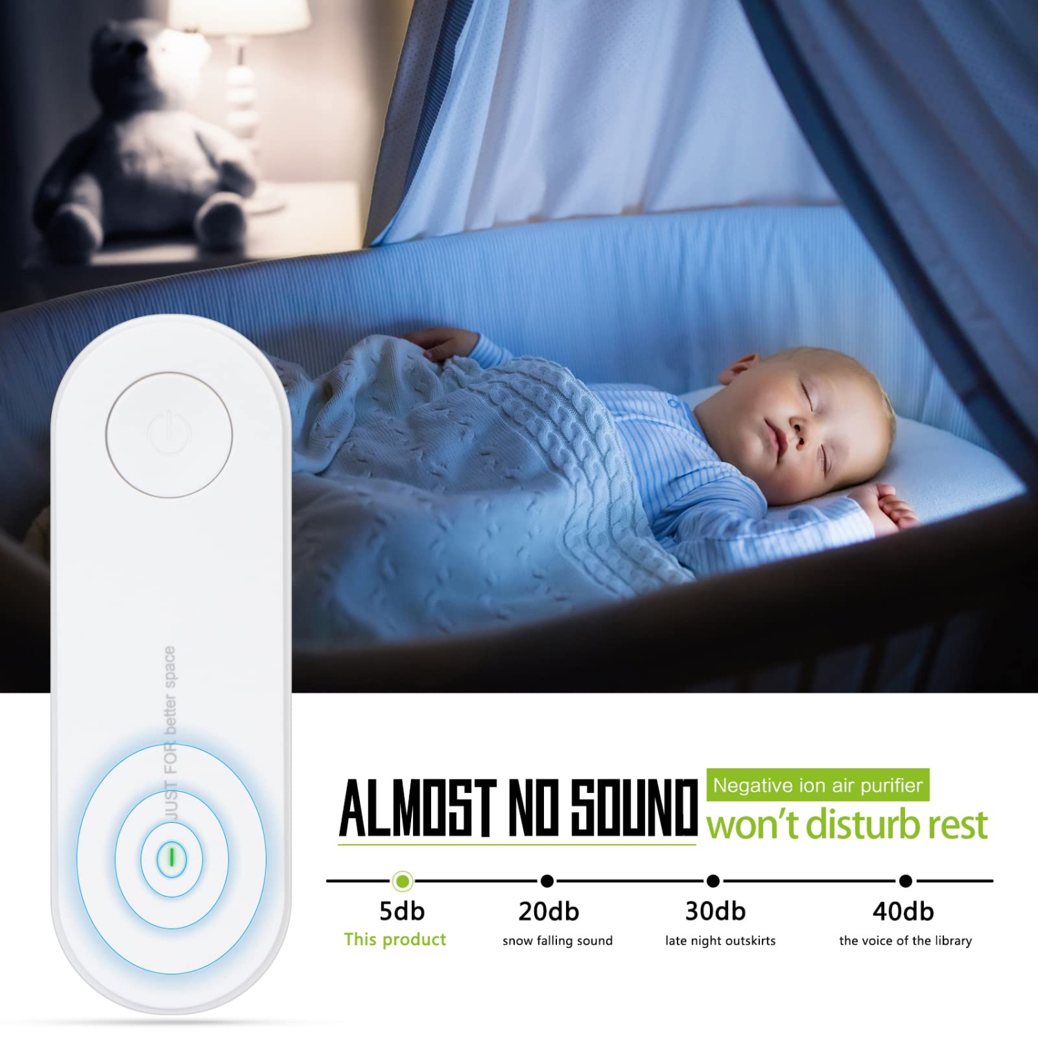 FYY Plug-in Negative Ion Air Purifier, Mini Portable Negative Ion Generator for Home, Bedrooms, Toilets, Living Room, Bathrooms, Closets, Pet Room