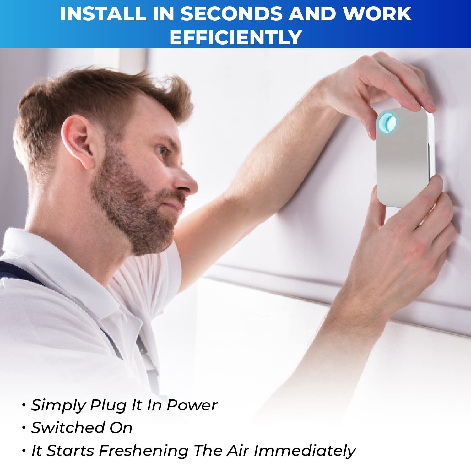 Air Purifier plug in -Filterless Ionizer Air Cleaning -Negative Ion Generator -Portable Air Purifiers -Deodorizer for Home, Office, Pets, Toilet,