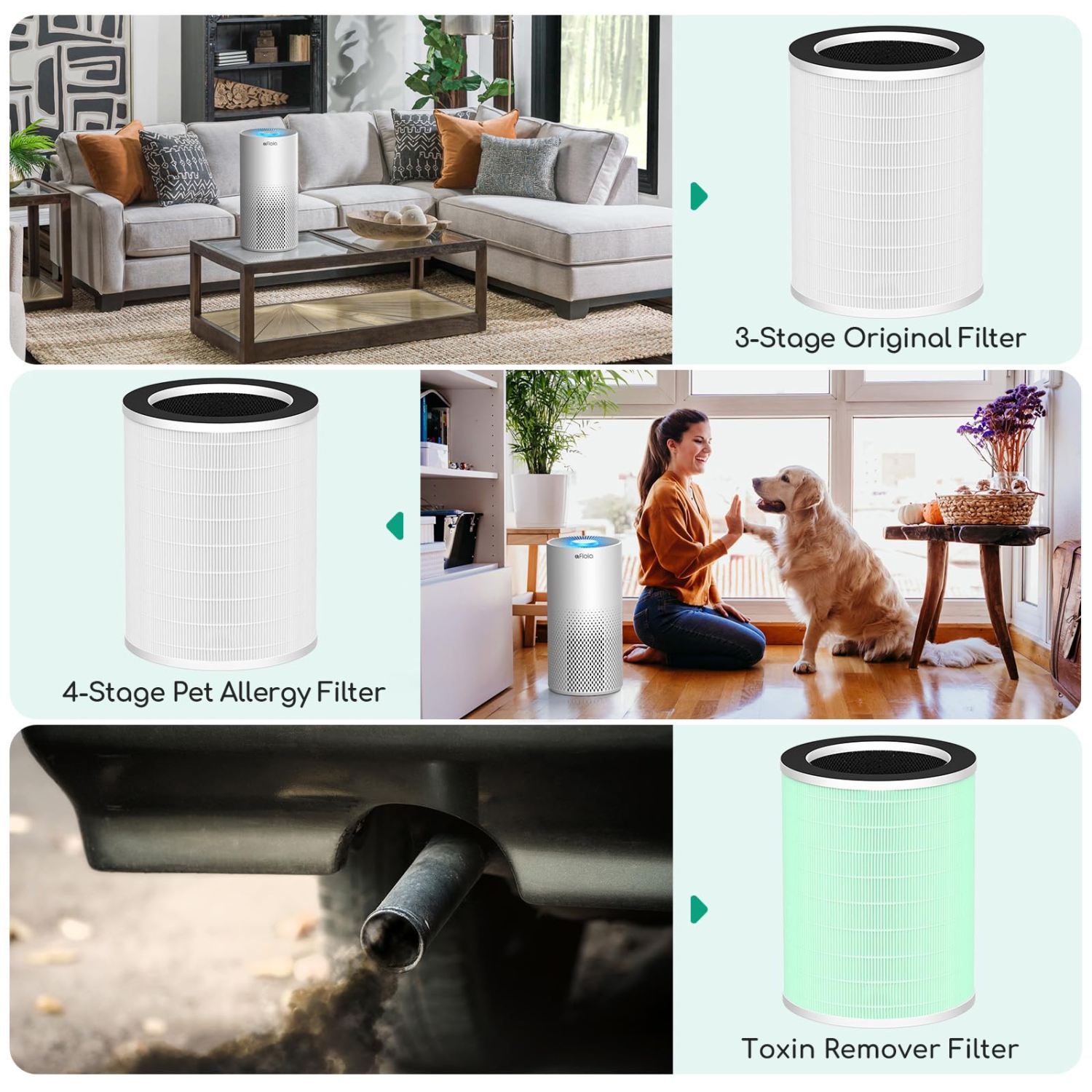 Filtre de rechange pour purificateur d'air d'Afloia pour Kilo/Kilo Pro/Kilo Plus/Miro/Miro Pro