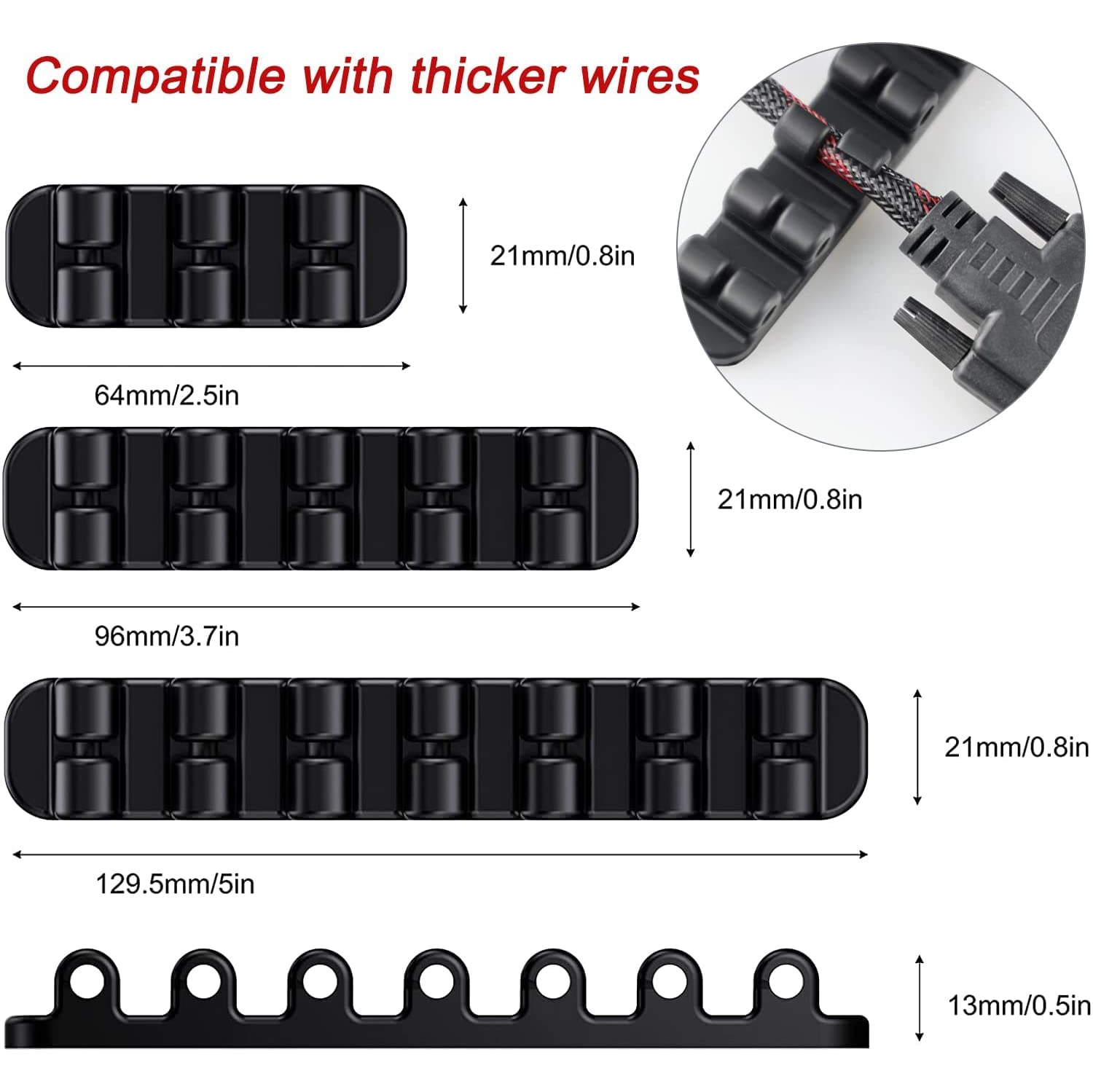 Upgraded Cable Holder Clips, 3-Pack Cable Management Cord Organizer Clips Silicone Self Adhesive for Desktop USB Charging Cable Power Cord Mouse