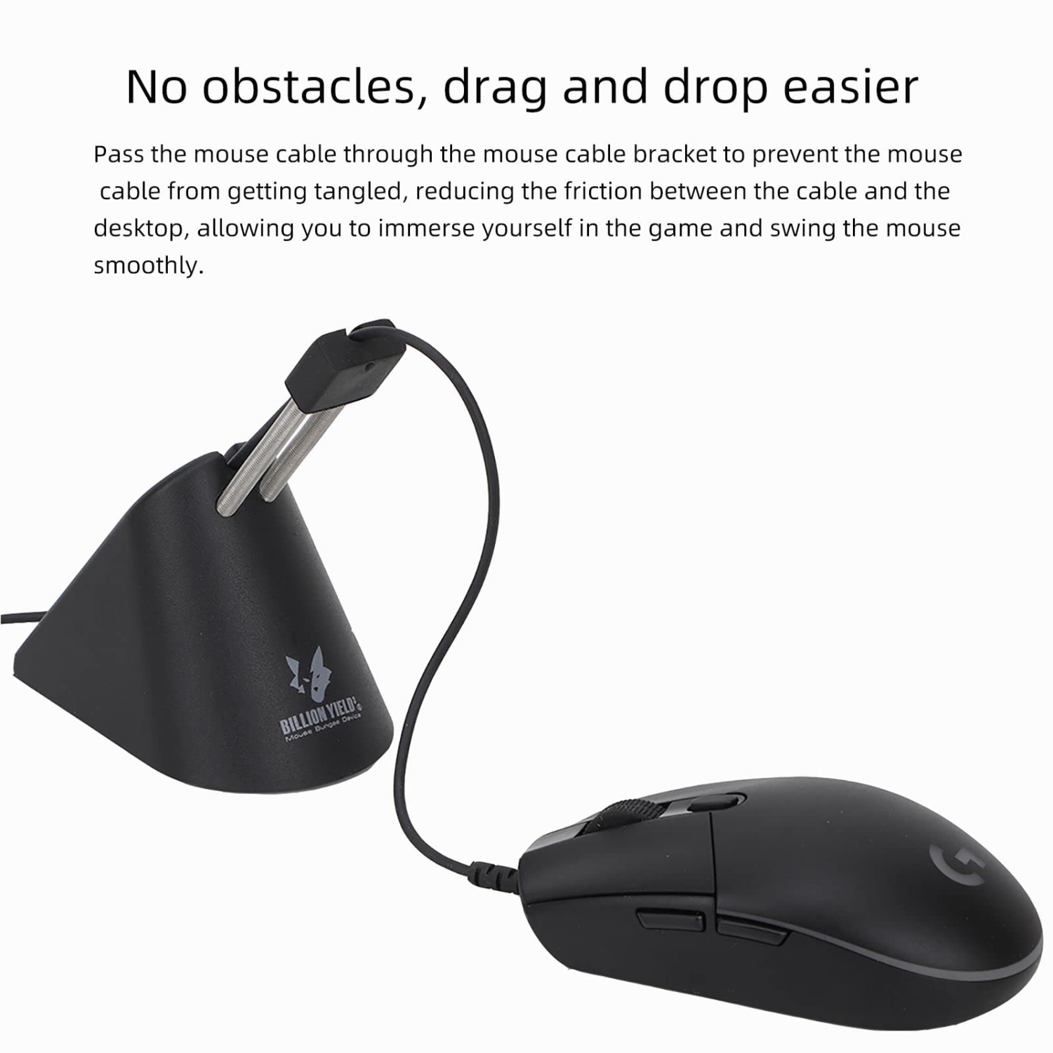 Gaming Mouse Bungee, Mouse Cord Holder and Cable Management Device