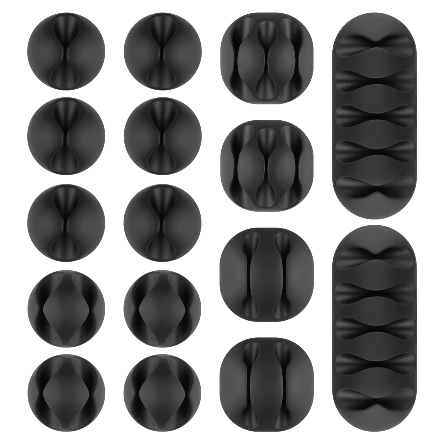Cable Clips 16 Pack Cord Organizer Self Adhesive Cable Holder Wire Management for USB Charging Cables Power Cord Mouse Cables Headphone Cords