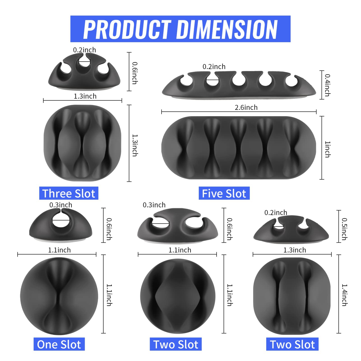 Cable Clips 16 Pack Cord Organizer Self Adhesive Cable Holder Wire Management for USB Charging Cables Power Cord Mouse Cables Headphone Cords