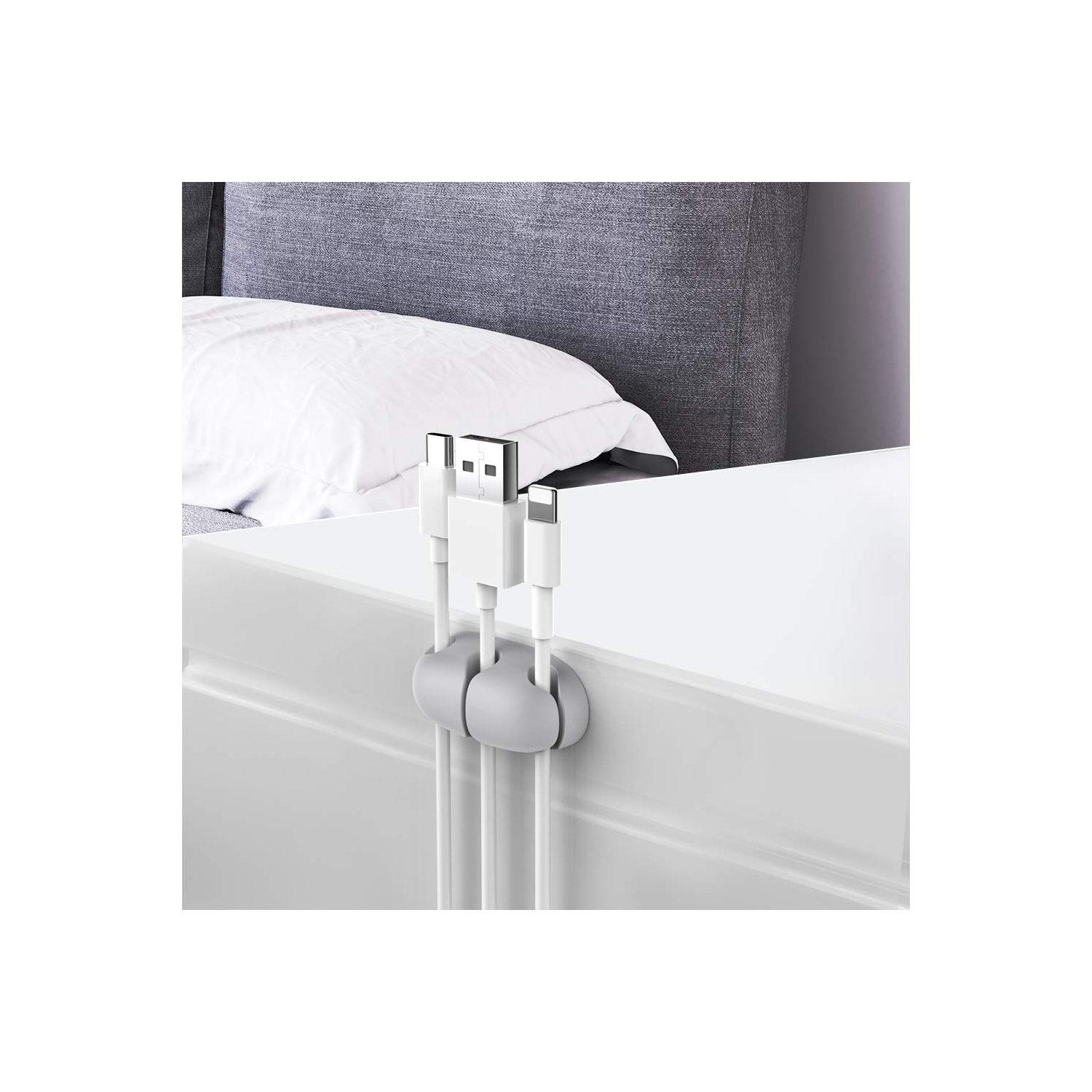 Ensemble de 6 câbles organisateur de bureau pinces pour porte-câbles adhésif robuste pour organiser le câble USB câbles de bureau à domicile et de