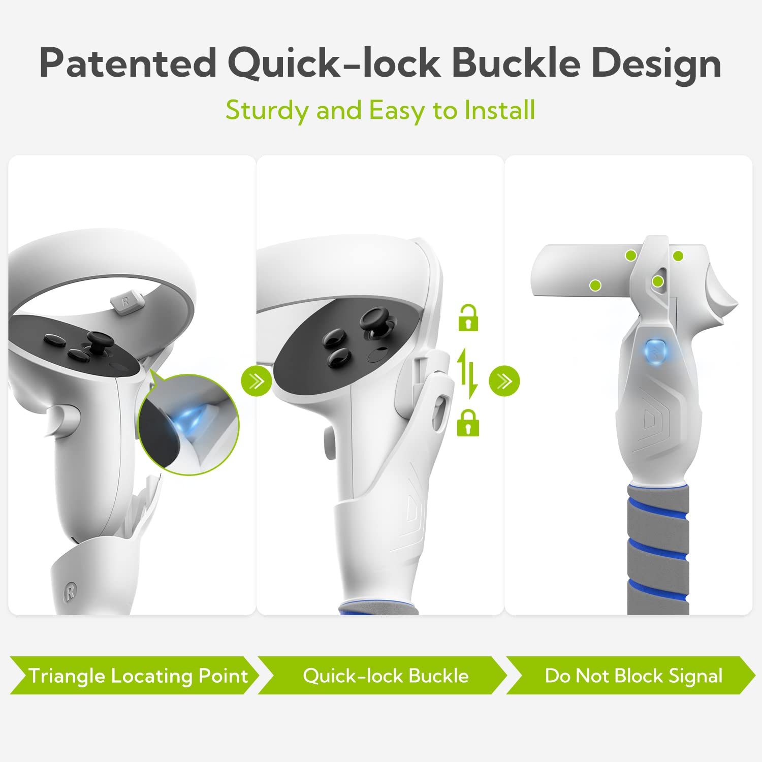 Poignée pour manette Oculus Quest 2, adaptateur VR Golf Club pour accessoires Meta Quest 2 Beat Saber Gorilla Tag, pour une expérience de réalité