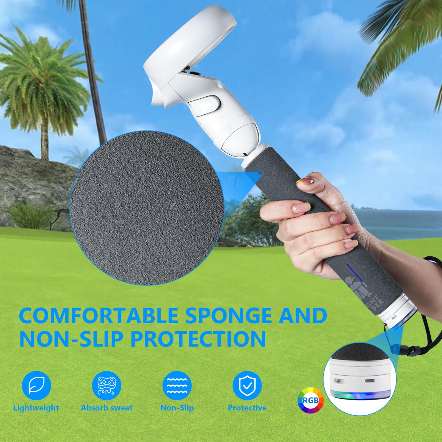 Poignées d'extension de manette pour accessoires Meta/Oculus Quest 2, poignées d'extension longue, expérience de jeu améliorée de Beat Saber Games,