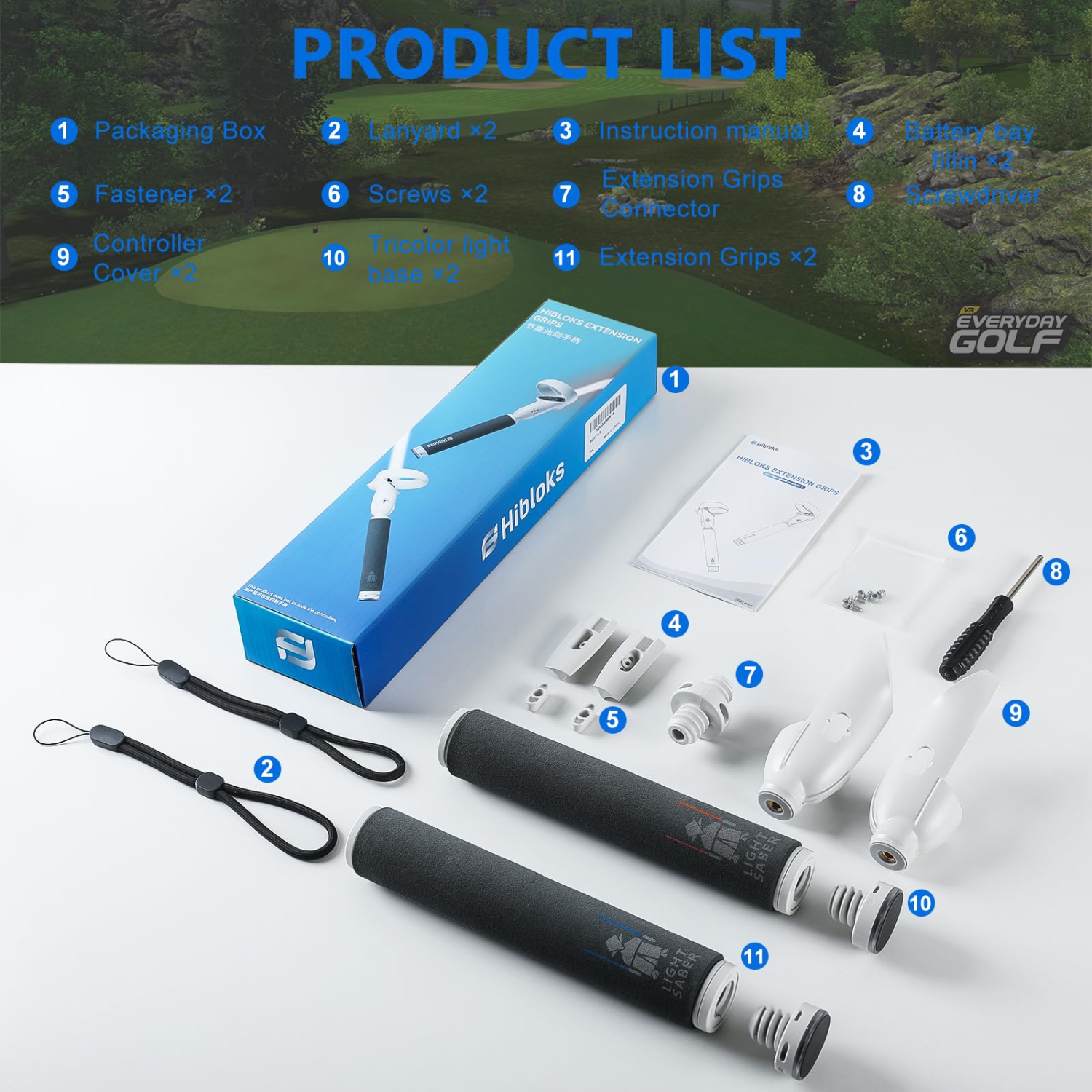 Poignées d'extension de manette pour accessoires Meta/Oculus Quest 2, poignées d'extension longue, expérience de jeu améliorée de Beat Saber Games,