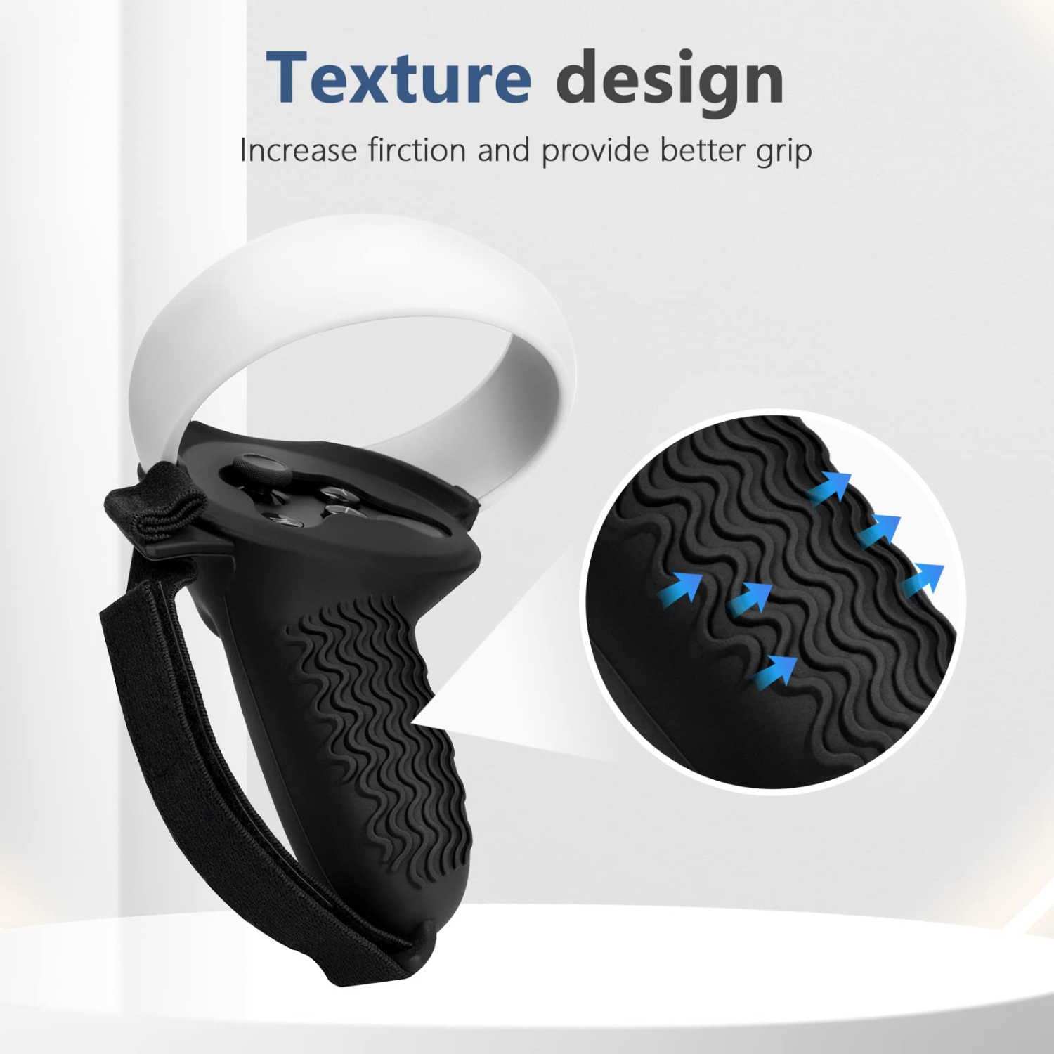 Touch Controller Grip Cover for Oculus Quest 2, Anti-Throw Protective Handle Sleeve Oculus Quest 2 Accessories with Adjustable Wrist Knuckle Strap